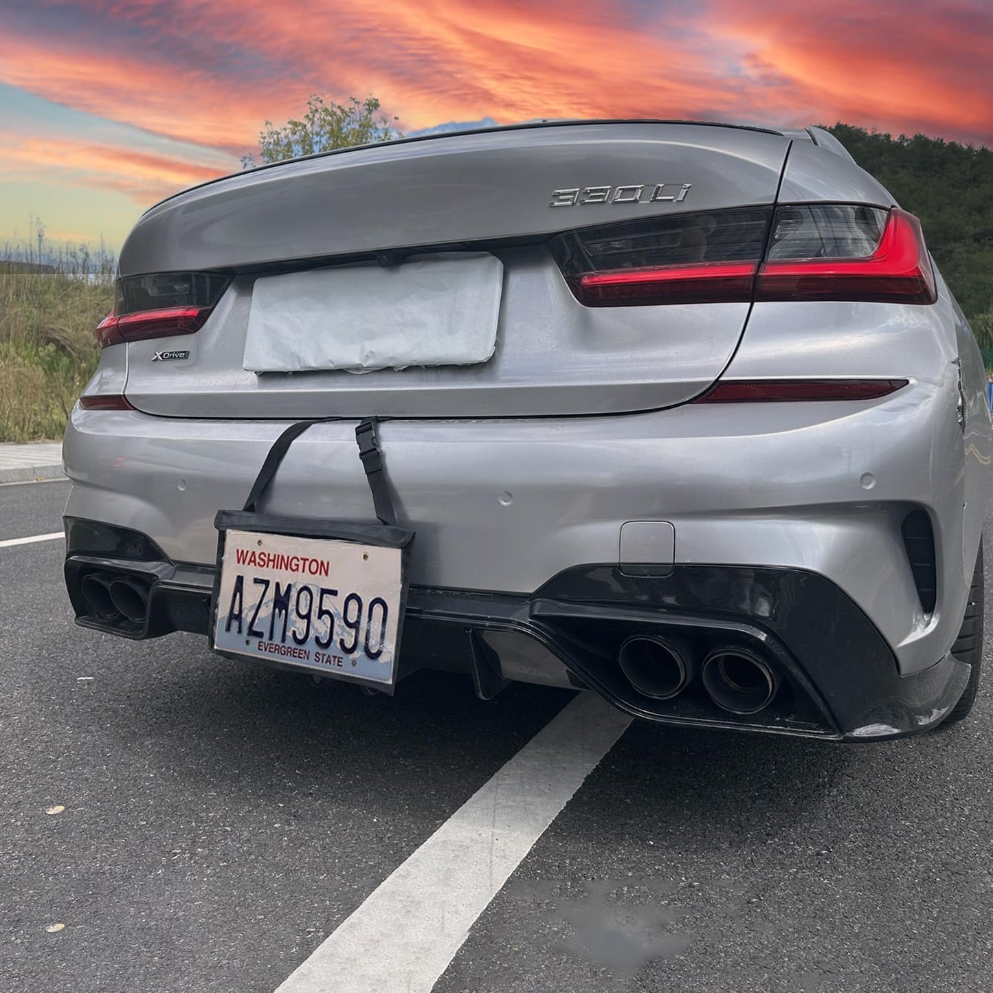 License Plate Holder with Hanging Strap, Test Drive Tag Bag, Dealer Plates License Frame Cover, for Car SUV Truck (Black, 5)