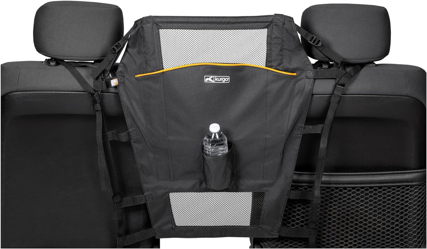 Kurgo Backseat Dog Barrier for Cars & SUV, Automotive Pet Barrier, Backseat Barrier for Dogs, Reduce Distractions While Driving, Mesh Opening, Easy Installation, Storage Pockets, Universal Fit