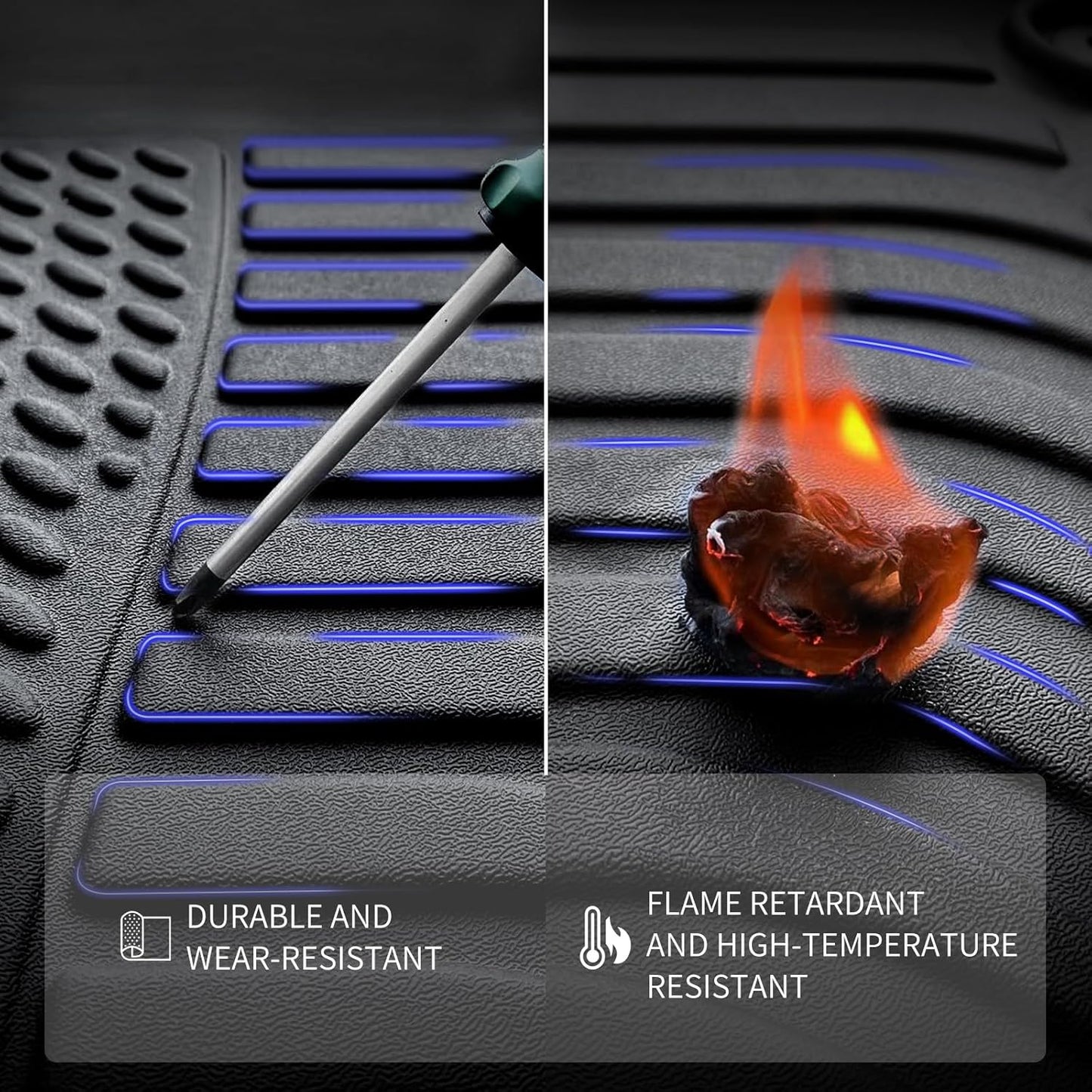 KELCSEECS Floor Mats & Cargo Liner for 2024 2023 2022 2021 2020 2019 2018 Chevrolet Chevy Equinox & GMC Terrain/Terrain Denali All Weather Car Mats Cargo Mat Floor Liners Trunk Mat Trunk Liner