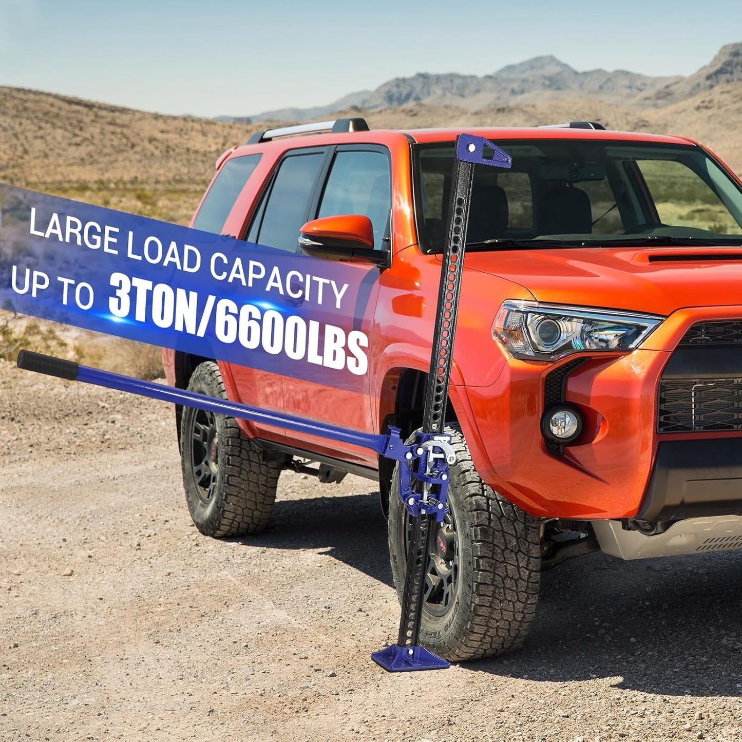 Multi-Functional Lift Jack, Farm Jack Heavy Duty Off Road, for Tractor, Truck, SUV, ATV, UTV, Off Road Accessories, Durable 3 Ton with Wide Base & Ratcheting Mechanism