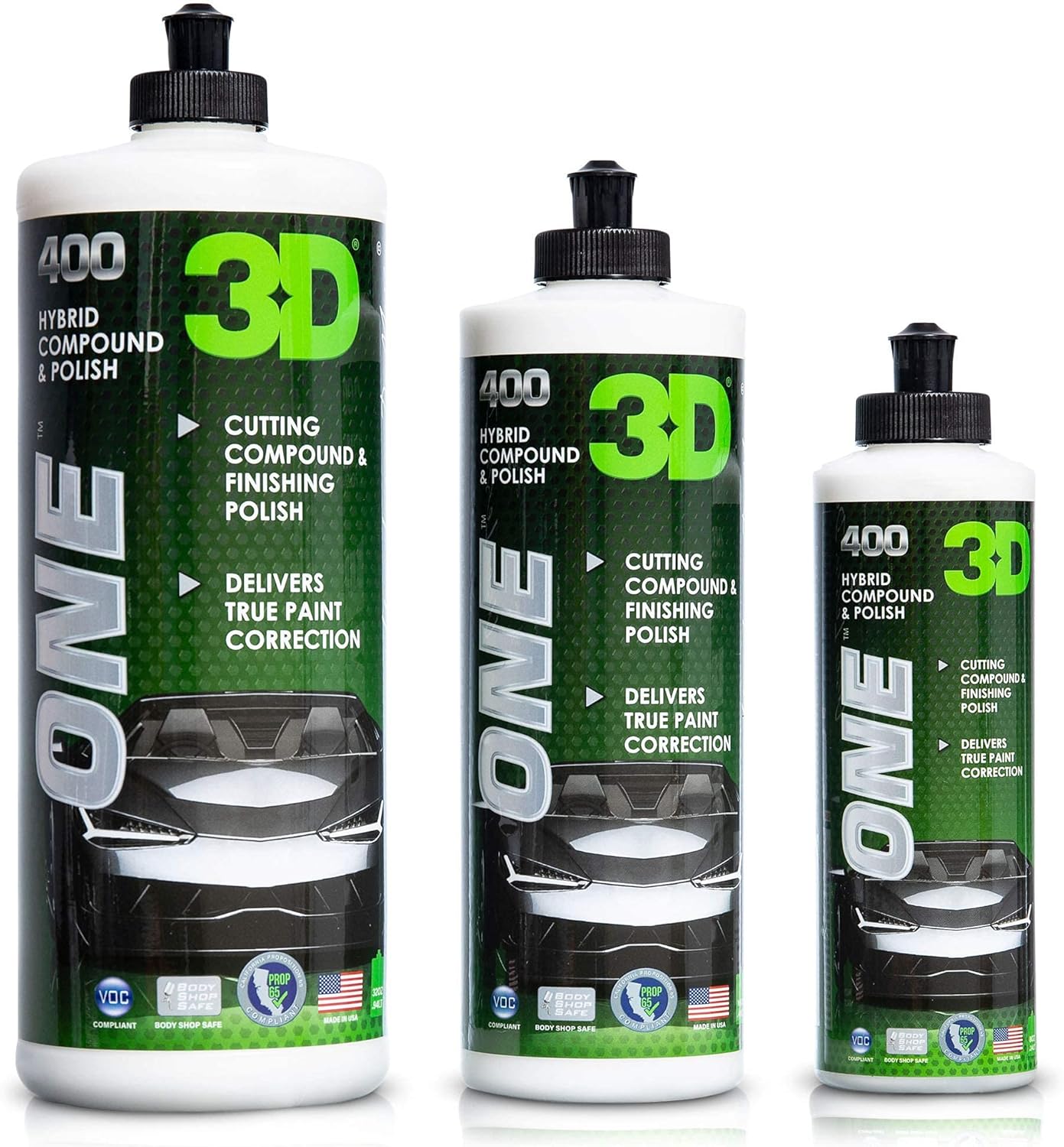 3D One Car Scratch & Swirl Remover Hybrid Rubbing Compound & Polish Buffing Compound for True Paint Correction 32oz Made in USA