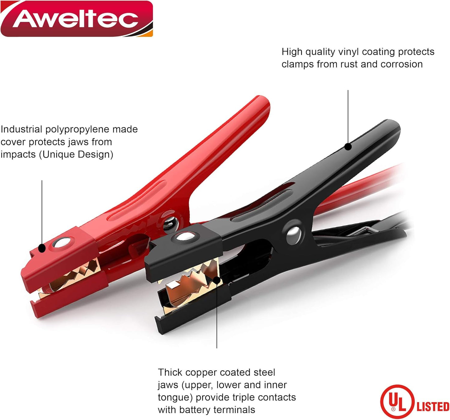 UL-Listed Jumper Cables - 6 Gauge 16 Feet Battery Cables for car, Heavy Duty Booster Cables (6AWG x 16Ft) with Carry Bag