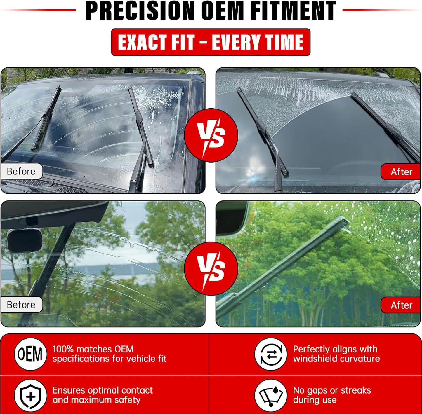 Windshield Wiper Blades Replacement for Hyundai Tucson 2010 2011 2012 2013 2014 2015 Original Factory Quality Front Rear Wipers Blade Set for My Car - 26" 16" 12" (Set of 3)