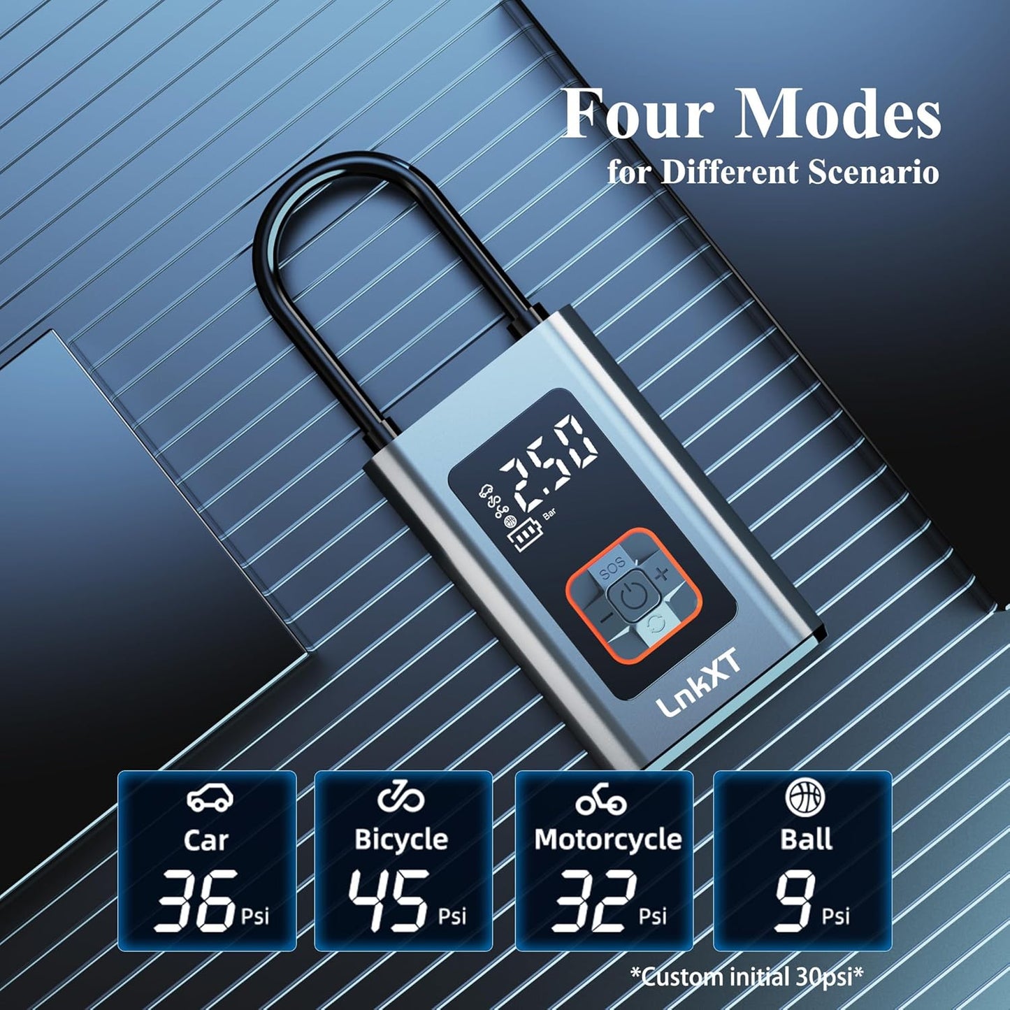 Tire Inflator Portable Air Compressor, 150PSI Cordless Air Pump with Digital Pressure Gauge, Durable Metal Body, Auto Shut-Off and Built-in LED Light,for Car, Motorcycle, Bicycle& Sports Balls