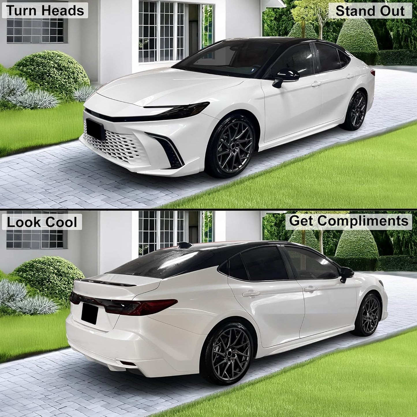 BOGAR TECH DESIGNS Full Headlight Taillight Tint Kit Compatible with Toyota Camry 2025-2026, Dark Smoke