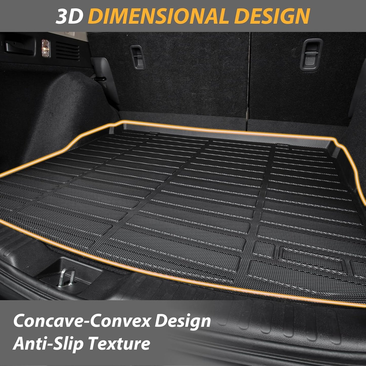 AIPOIL® Floor Mats & Cargo Liner Set for 2013-2015 Acura RDX All Weather Protection TPE Anti-Slip Automotive Full Set Custom Car Mats Accessories - Black