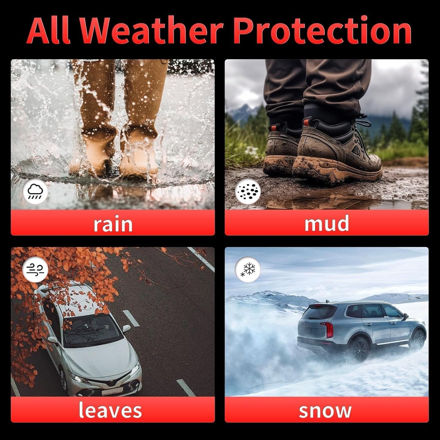 Wayhigh-All Weather Floor Mats and Cargo Mat Set Fit for Toyota 4Runner 2025 5-Seater(Not for Hybrid/EV) TPE Car Mats with Backrest Mat Heavy Duty Rubber Floor Liners for 4Runner 2025 Accessories