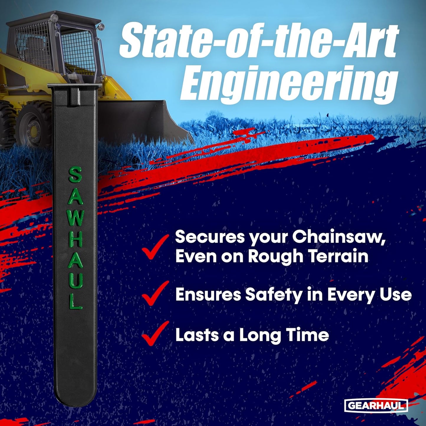 SawHaul Universal Tractor Chainsaw Holder - Made in Kansas USA - Fixed Mount Chainsaw Carrier (36" Green) Compatible w/All Brands