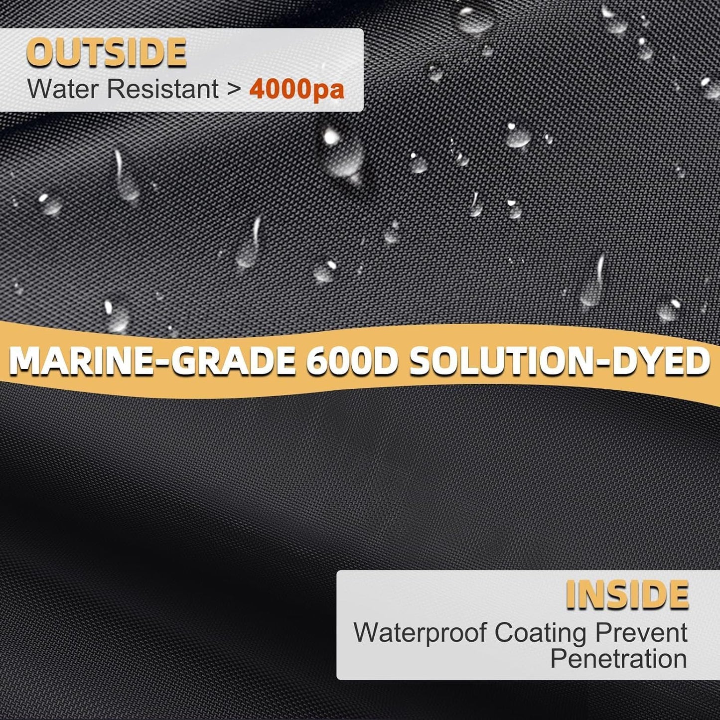 600D ATV Cover, Waterproof & Windproof 4 Wheeler Covers Outdoor Storage, Heavy Duty Quad Wheeler Cover Accessories Fit for Polaris Yamaha Suzuki Honda, 75" L x 47" W x 37" H, Black