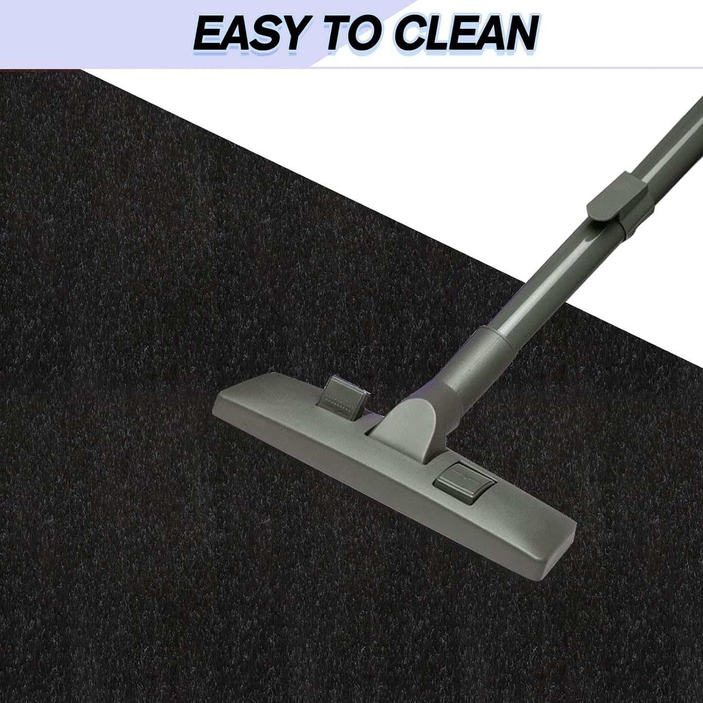 Custom Size Backed Non-Slip Area Rugs Runner, Easy Clean, Waterproof Runner Rugs for Hallway Entryway, Kitchen, Laundry, 2FT x 15FT, Black