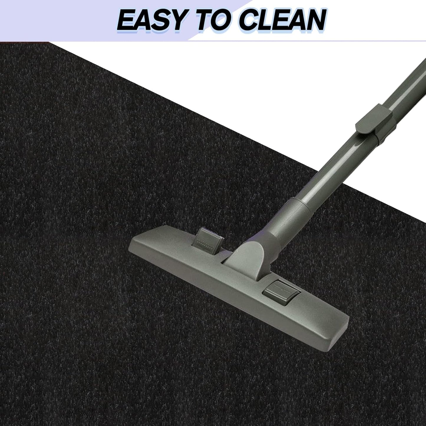 Custom Size Backed Non-Slip Area Rugs Runner, Easy Clean, Waterproof Runner Rugs for Hallway Entryway, Kitchen, Laundry, 4FT x 60FT, Black