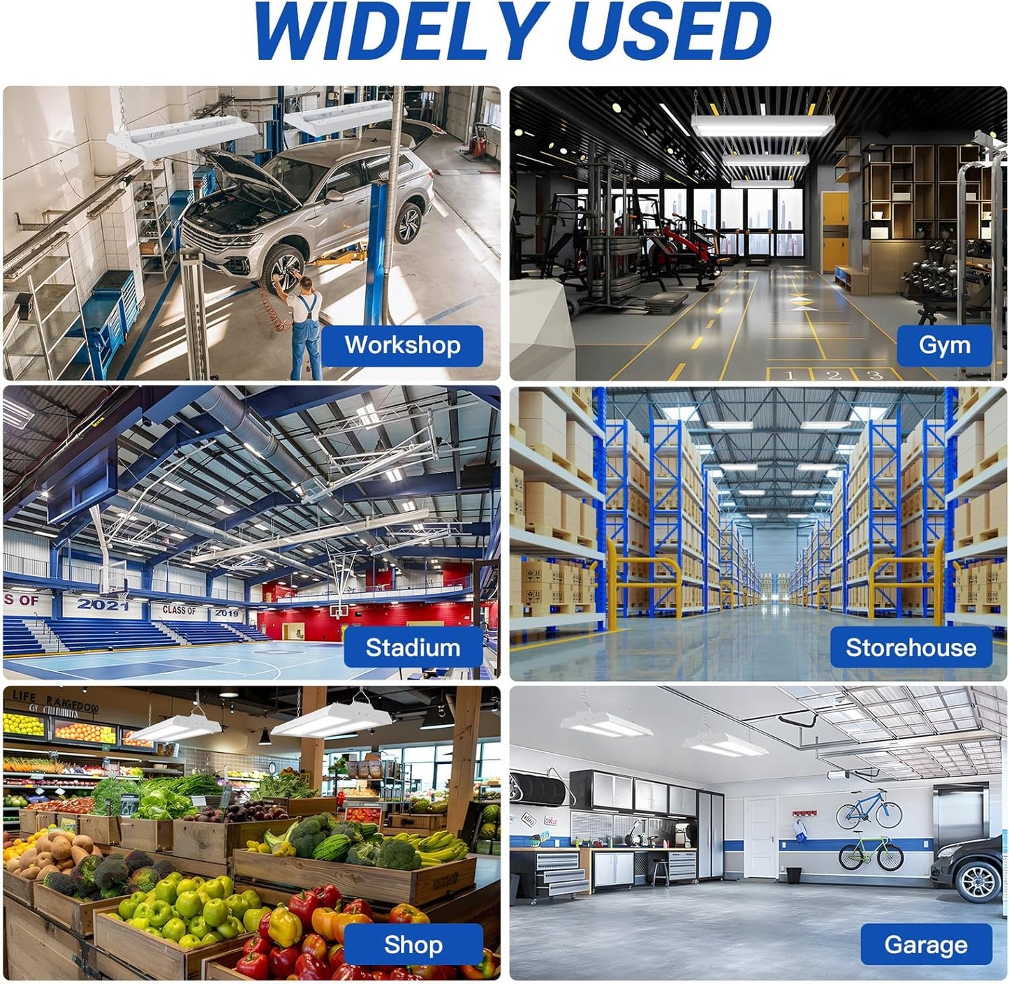 JTT LED Linear High Bay Light, 5000K Daylight 150W 21000LM Shop Light Commercial 360° Adjustable Tilt Hanging LED High Bay Shop Lighting Fixtures for Garage, ETL 1-Pack