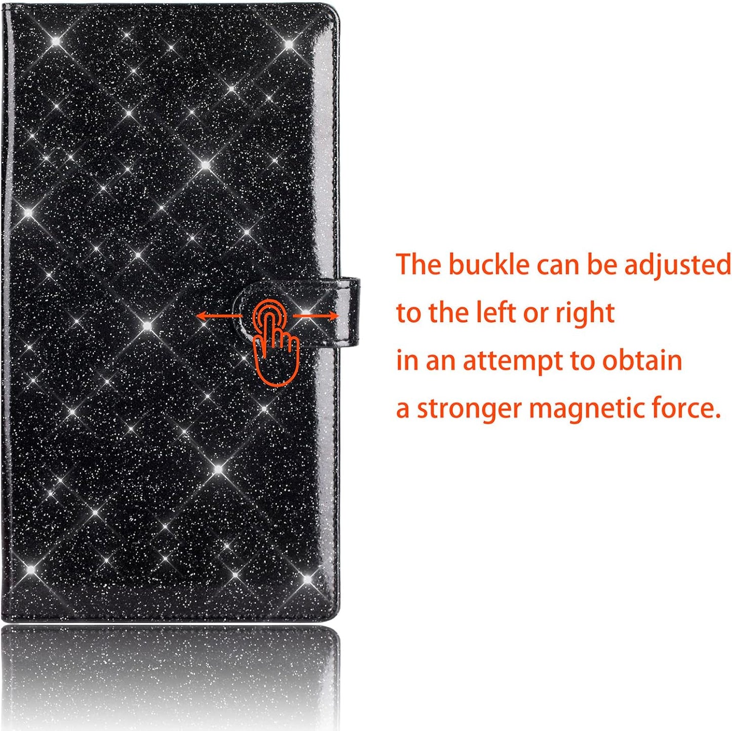 TOURSUIT Car Registration and Insurance Card Holder, Vehicle License Document Glove Box Compartment Organizer, Interior Car Accessories for Women Men (Glitter Black)