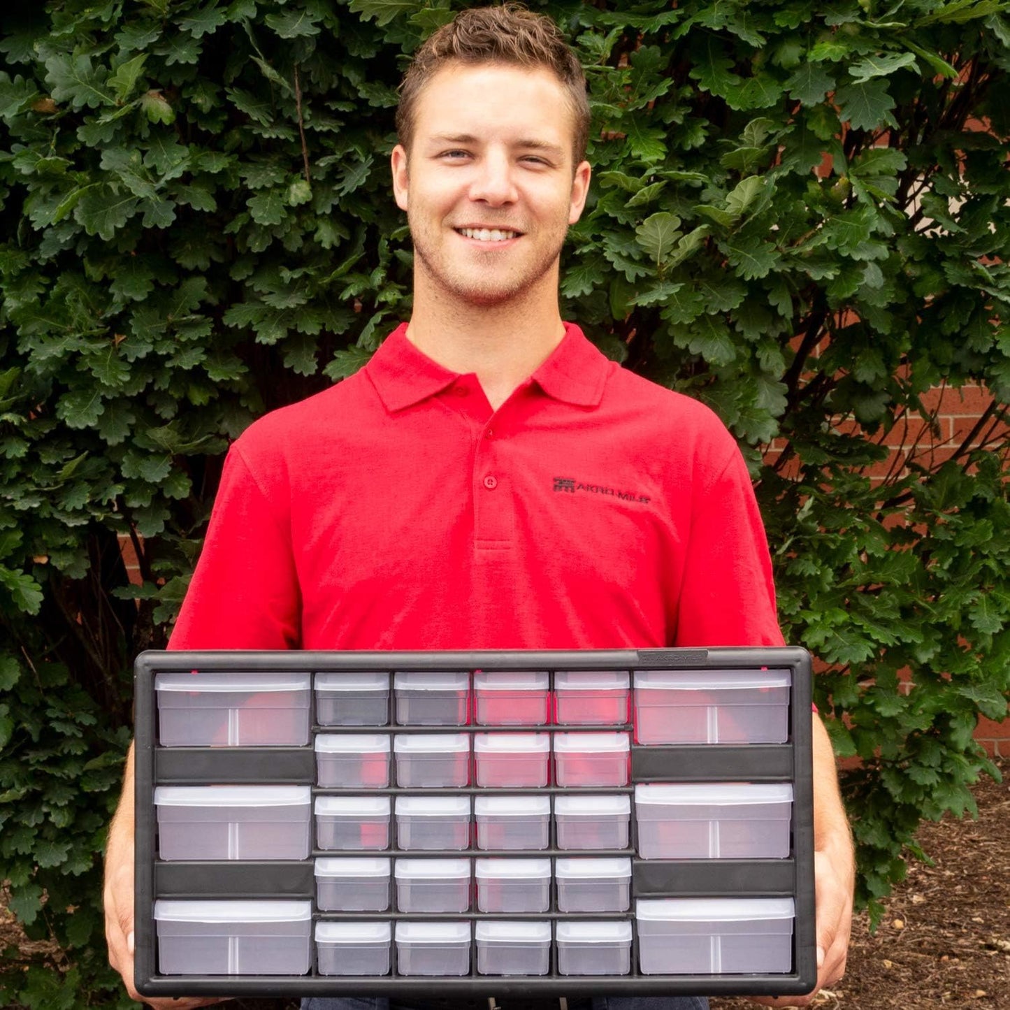 Akro-Mils 26-Drawer Plastic Drawer Storage Cabinet for Garage Organization, Bead Organizer, Building Bricks Storage, Teacher Toolbox, Makeup Organizer, 20-Inch W x 6-Inch D x 10-Inch H, 10126 Black