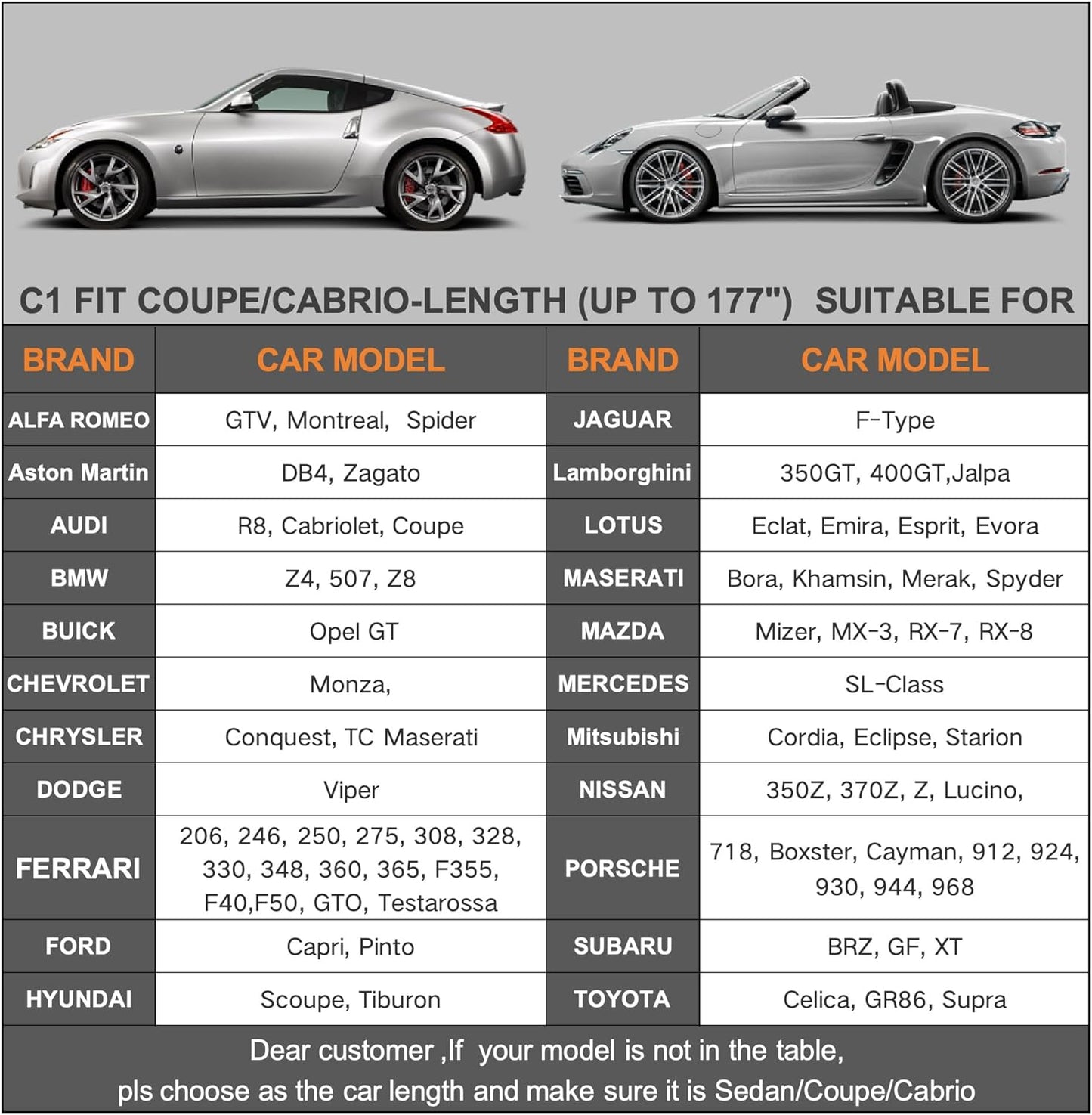 Kayme 6 Layers Car Cover Waterproof All Weather for Automobiles, Outdoor Full Cover Rain Sun UV Protection, Universal Fit for Nissan Versa/350Z/370Z, Porsche 718 Cayman, Dodge Viper (Up to 177 inch)