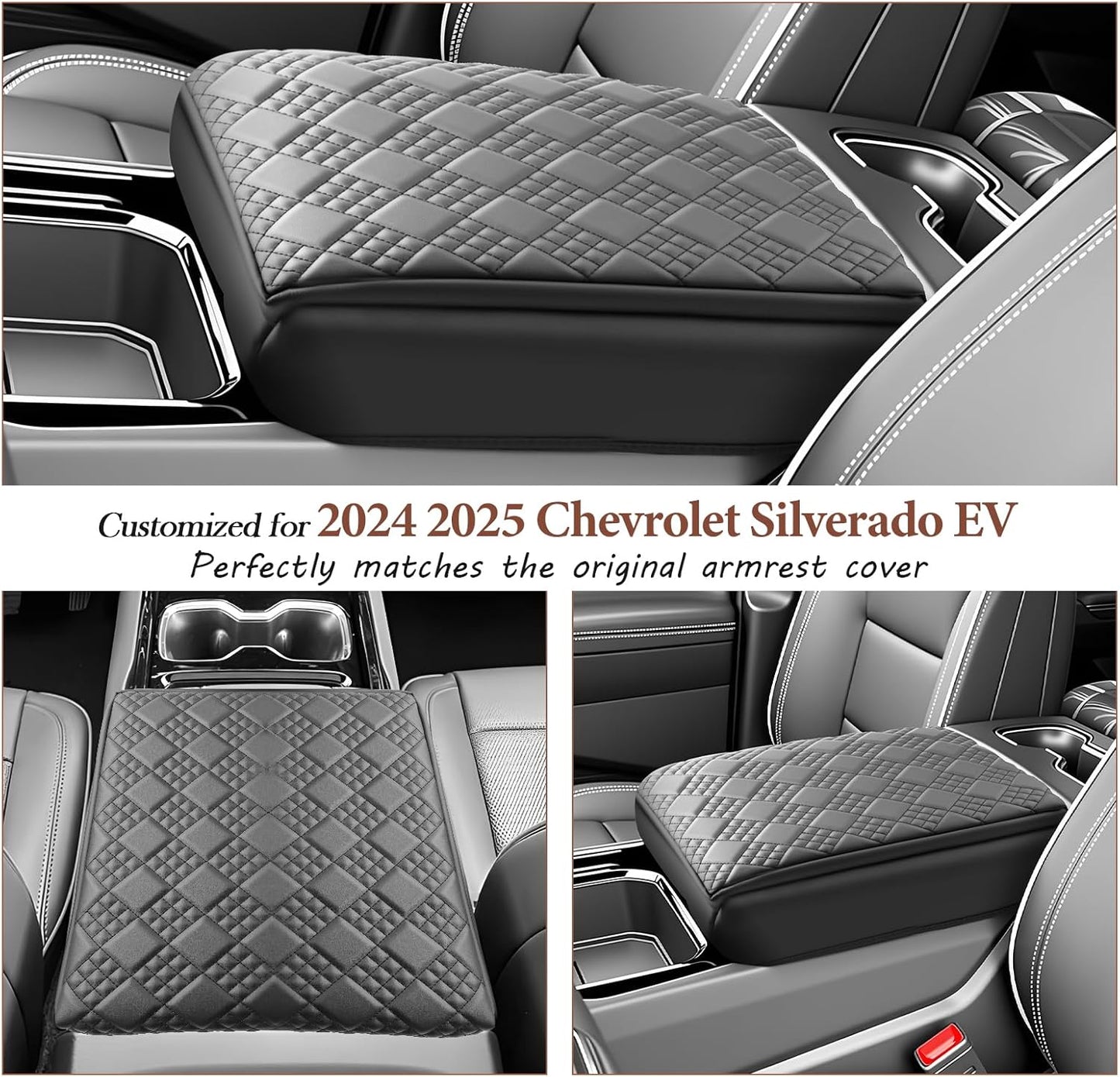 SKTU 2024 2025 2026 Chevy Silverado EV Center Console Cover Silverado EV Armrest Cover Silverado EV Console Pad [Durable, Soft] 2024 2025 2026 Chevy Silverado EV Accessories Console Cushion (Thicken)