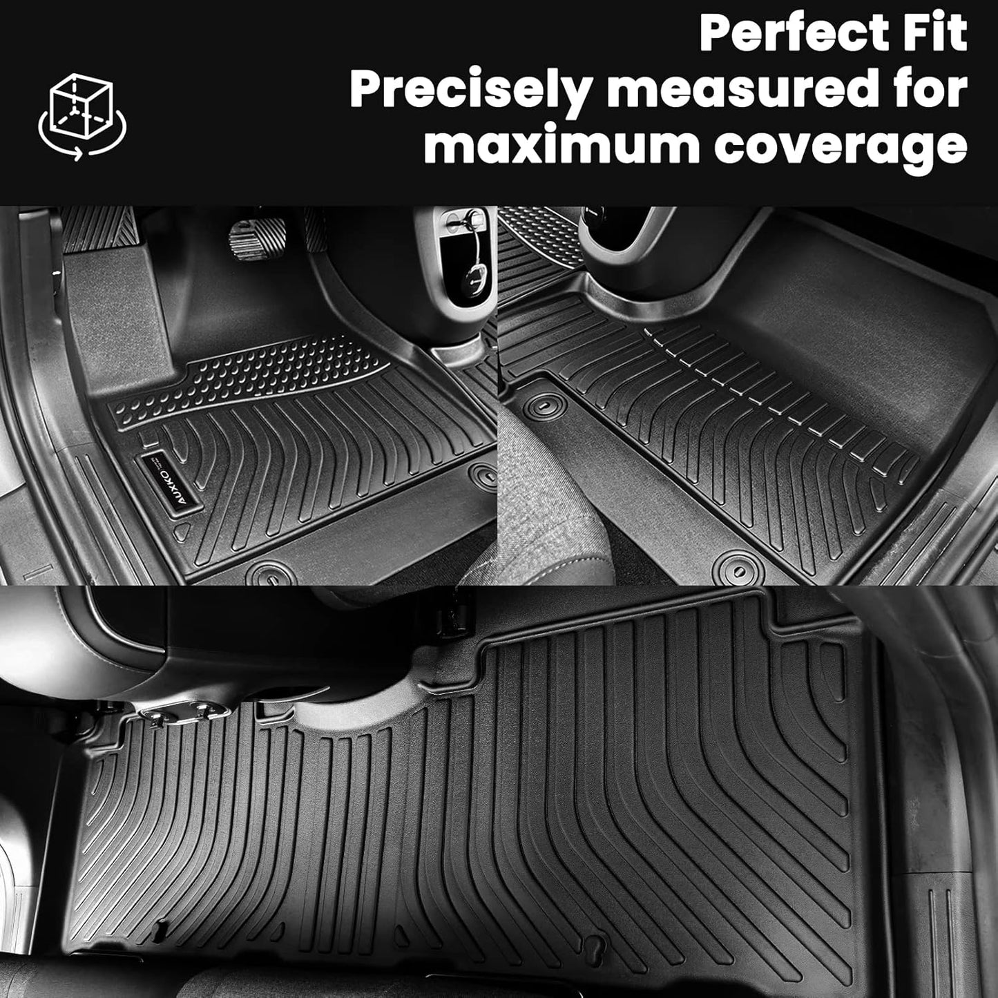 Auxko All Weather Floor Mats Cargo Mat with Backrest Mat for 2023-2025 Honda Pilot TPE Liners Accessories Guard Odorless Anti-Slip Floor Liners & Trunk Liner with Back Seat Protectors for Honda Pilot