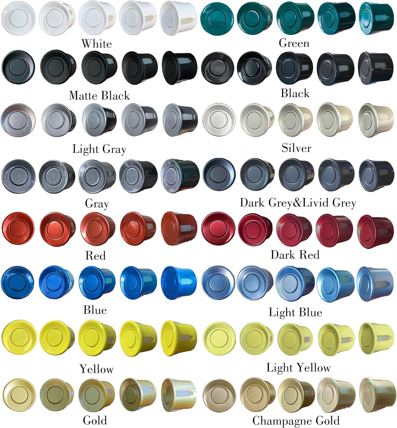 Car Reverse Backup Parking Sensor Radar System kit The LED Display with 3 Colors can Both Shows Distance Data and warn You with beep Sound Adjustable Volume Compact and Easy to Install (Brown)