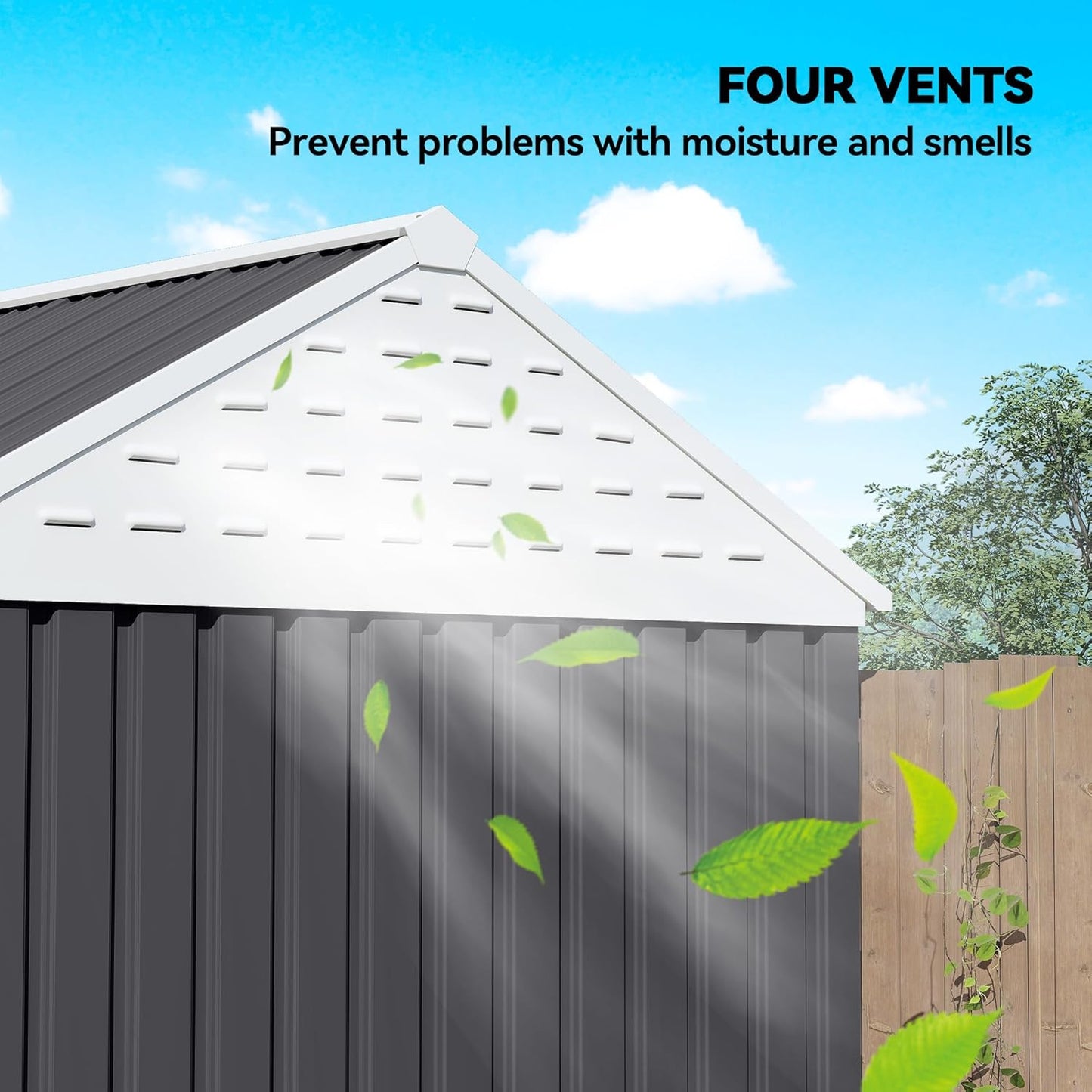 Outsunny 8' x 6' Outdoor Storage Shed, Metal Garden Shed with Window & Double Lockable Door, Outdoor Tool Shed Storage with Sloped Roof for Backyard, Patio, Garage, Lawn, Dark Gray