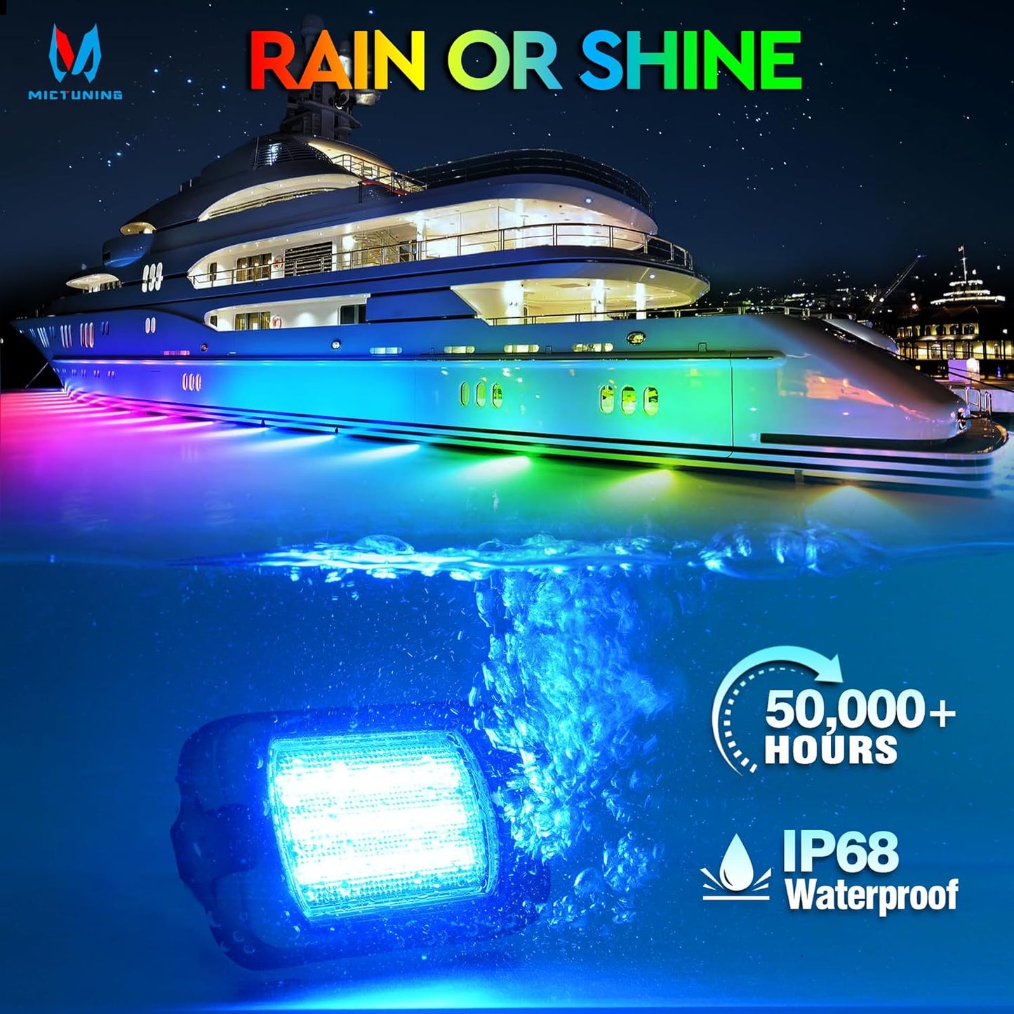 MICTUNING 2025 1000% Bright Q1 MAX RGB+IC Rock Lights, 20 Pods Chasing Dreamcolor Extensible Underglow Multicolor Neon Light Underbody Lighting Kit with APP Control for Truck ATV UTV Boat