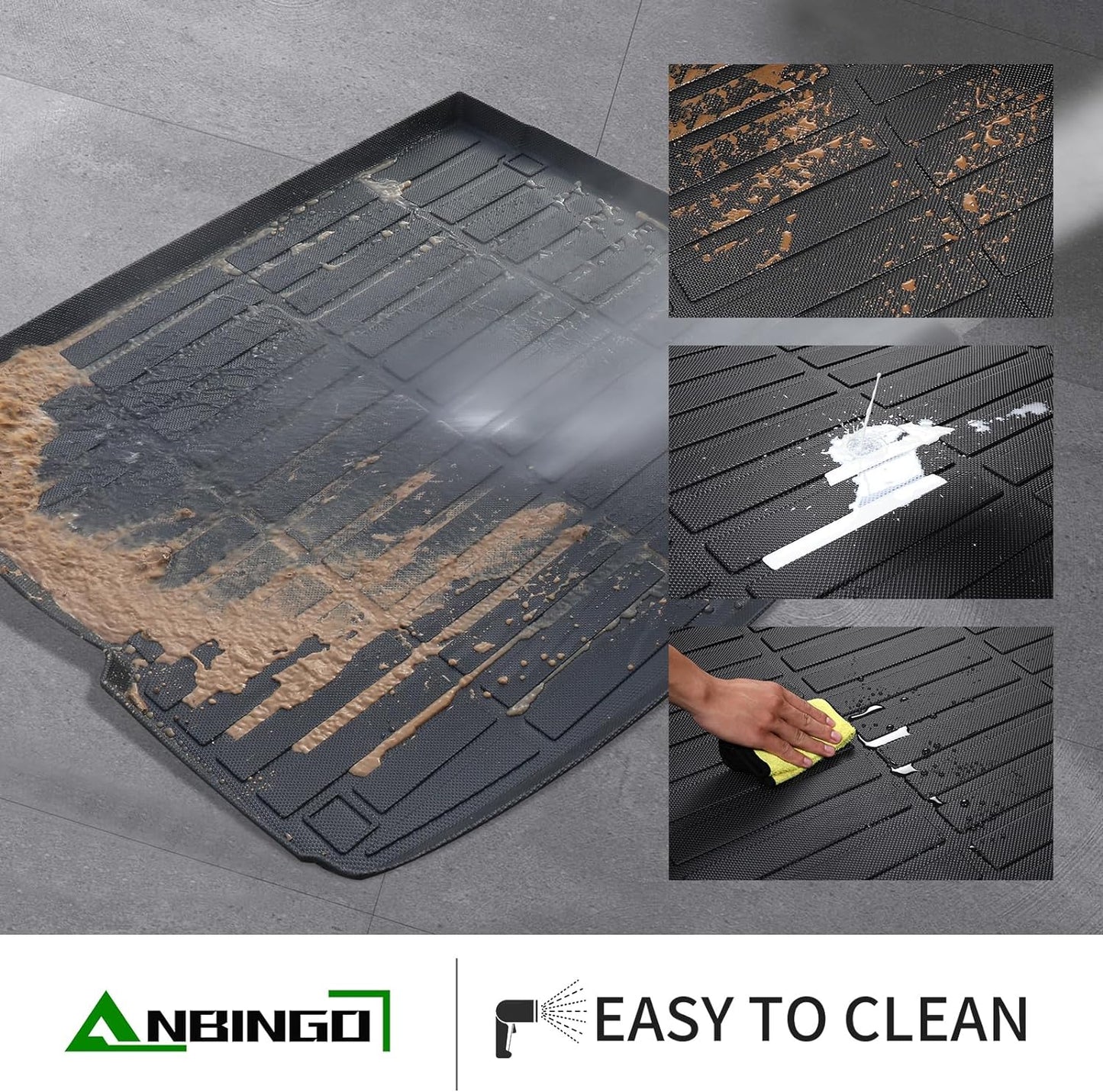 ANBINGO®-Floor Mats & Cargo Mat for 2021-2025 2026 Buick Envision, TPE All Weather Protection Custom Fit 1st & 2nd Row & Envision Cargo Mat Rubber Floor Liners for Envision Accessories, Black