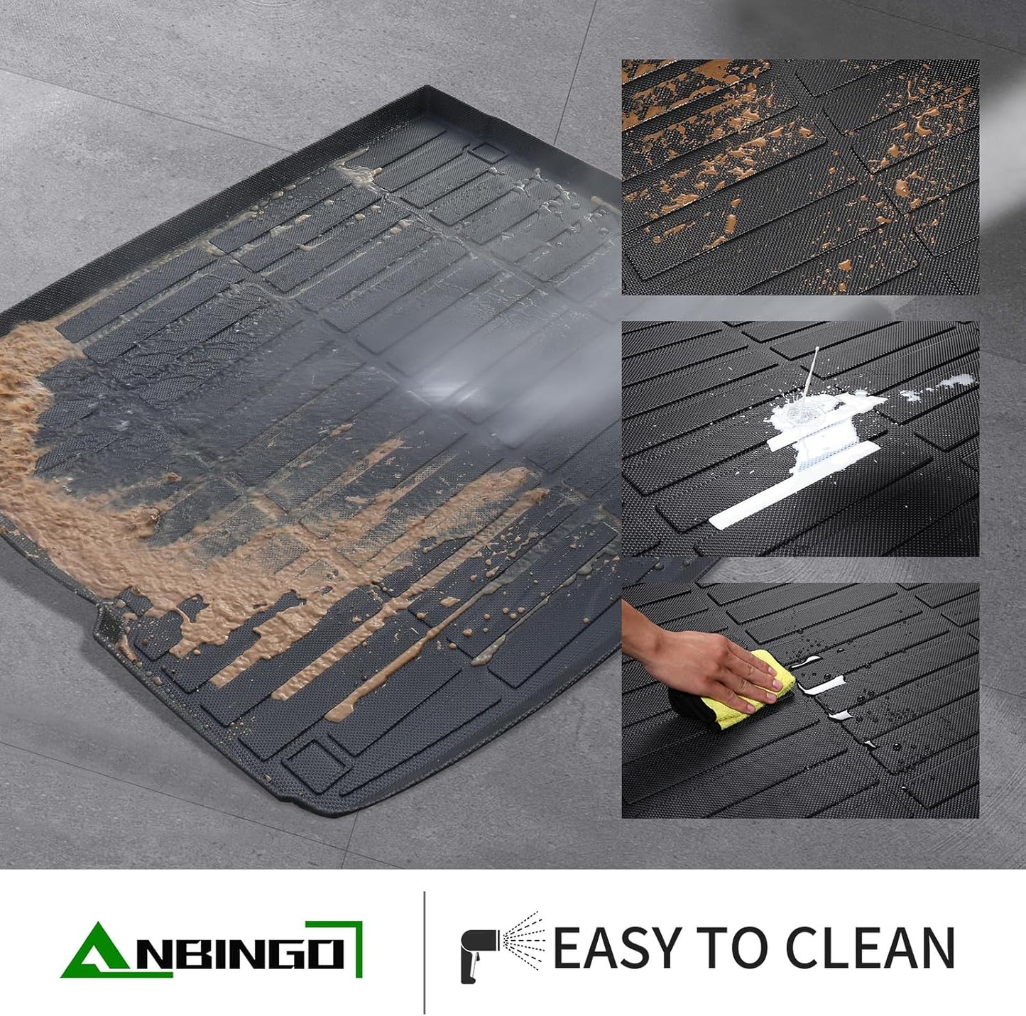 ANBINGO® Cargo Liner Custom for 2023 2024 2025 2026 CR-V (Not Fit for CRV Hybrid) Car Floor Mat (Trunk Mat) Black CRV Accessories, Cargo Tray in Lowest Position