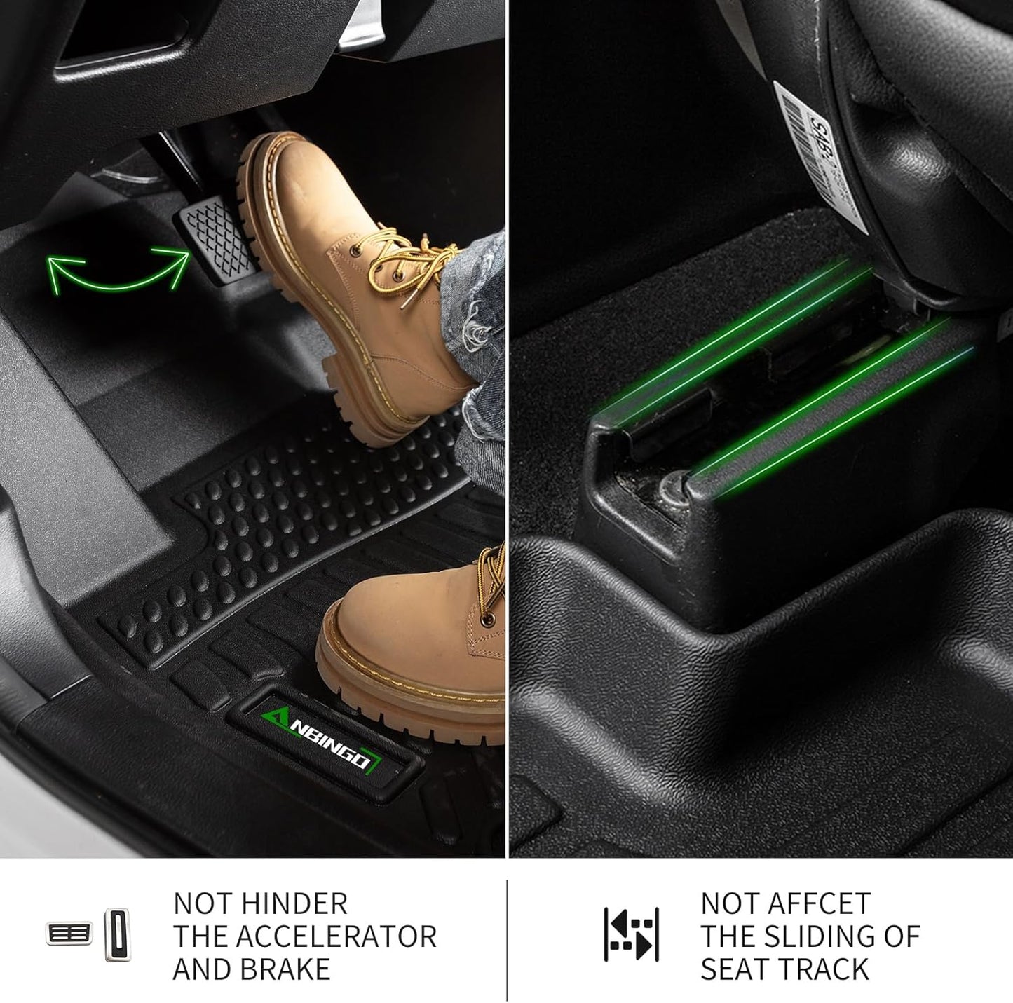 ANBINGO® Floor Mats & Cargo Liner for VW Atlas Cross Sport 2020 2021 2022 2023 2024 2025 (5 Passenger), SE | SEL | SEL R-Line | SEL Premium R-Line, Volkswagen Waterproof Car Floor Liners Full Set