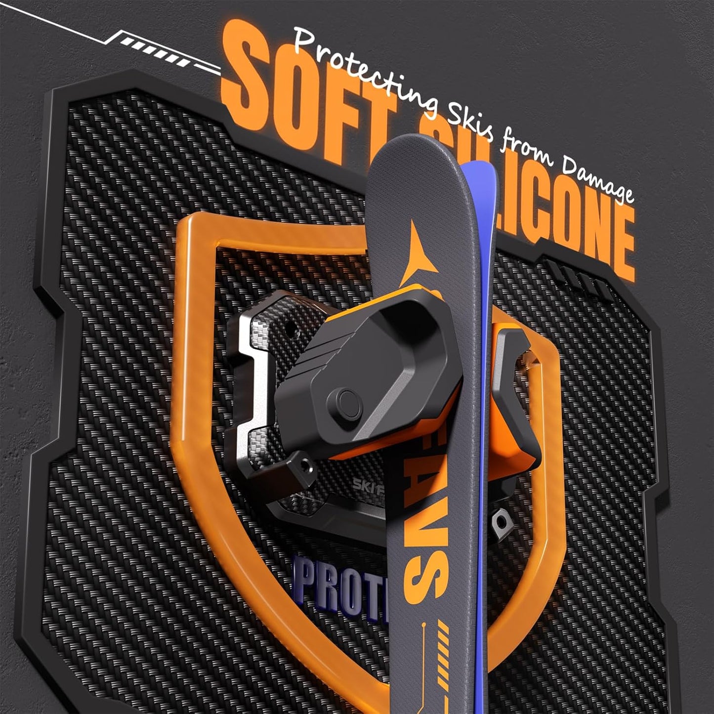 Ski & Snowboard Wall Rack for Garage Wall Fits Any Ski/board, Ski Wall Mount Holders Damage-Free Storage Rack, Garage Organization Space-Saving Winter Gear Organizer