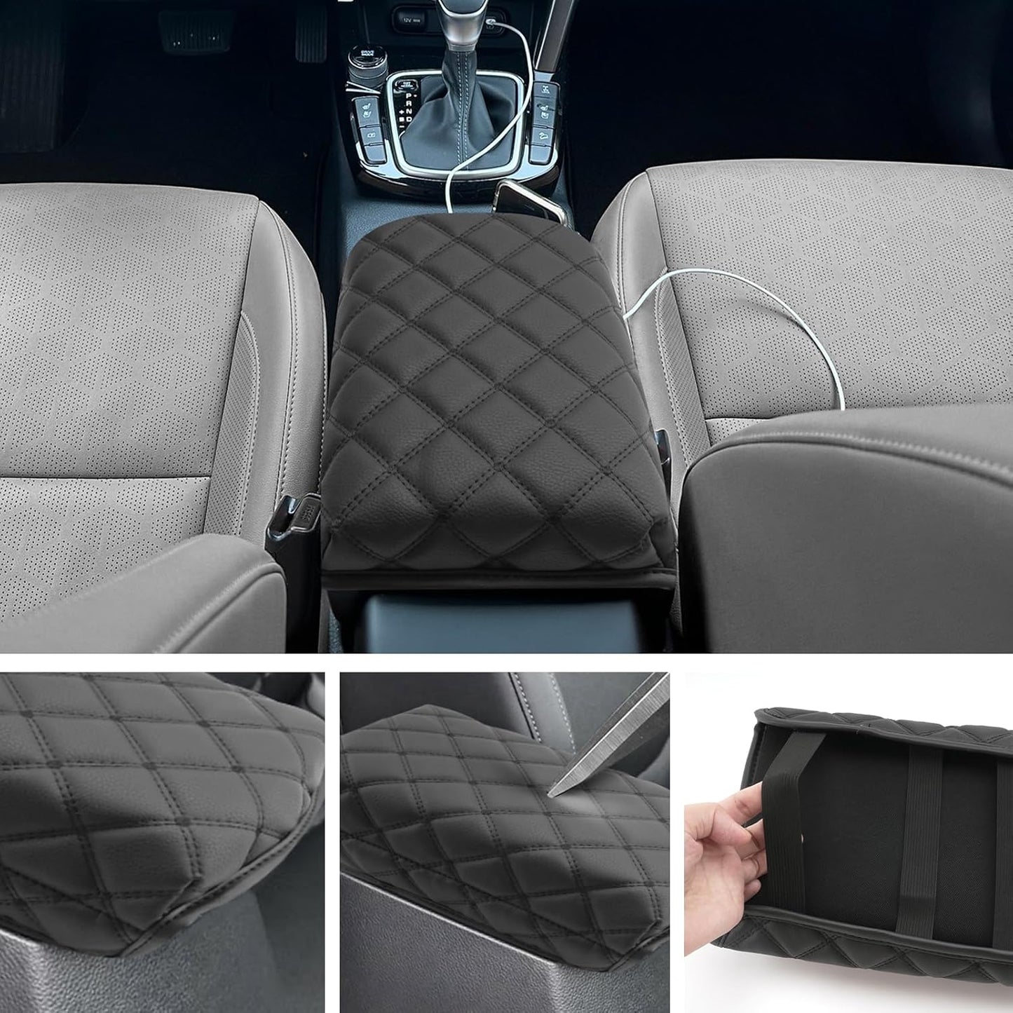 SXCY for 2024 2025 Kia Seltos Armrest Cover for Kia Seltos 2025 Accessories 2021-2024 2025 Seltos Center Console Cover Pad 2024 2025 Seltos Middle Console Cover (Thick Soft Pad)