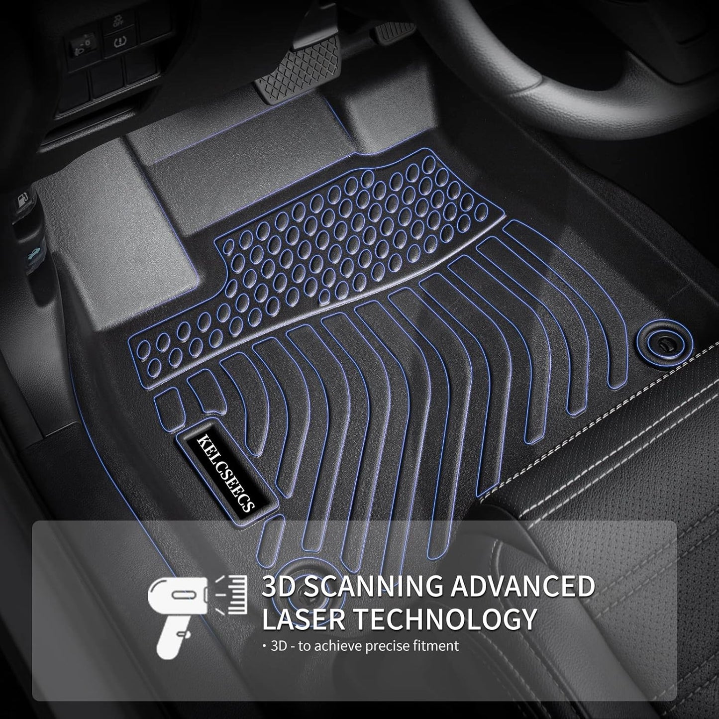 KELCSEECS® Floor Mats Custom for Volkswagen Jetta 2012-2018,All Weather Protection TPE Floor Liners Front Row and Second Row Full Set Accessories Black