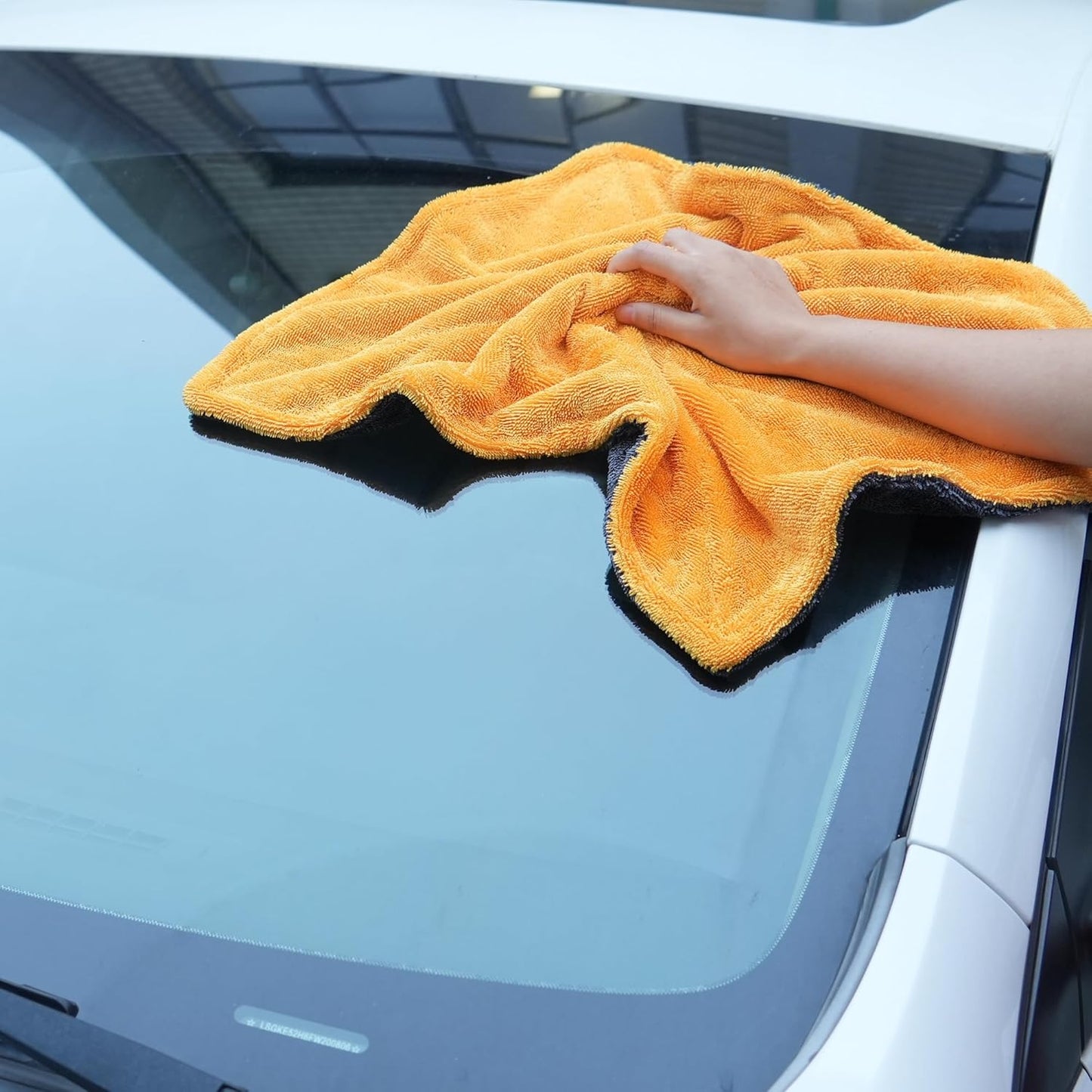 LIVOS Car Drying Towel, Premium Microfiber Towels for Cars, 1000GSM, Edgeless Twisted Loop Design, No Streaks, Scratches, or Water Spot, Absorbent Wash Towel, 18" x 24" (Yellow&Grey)