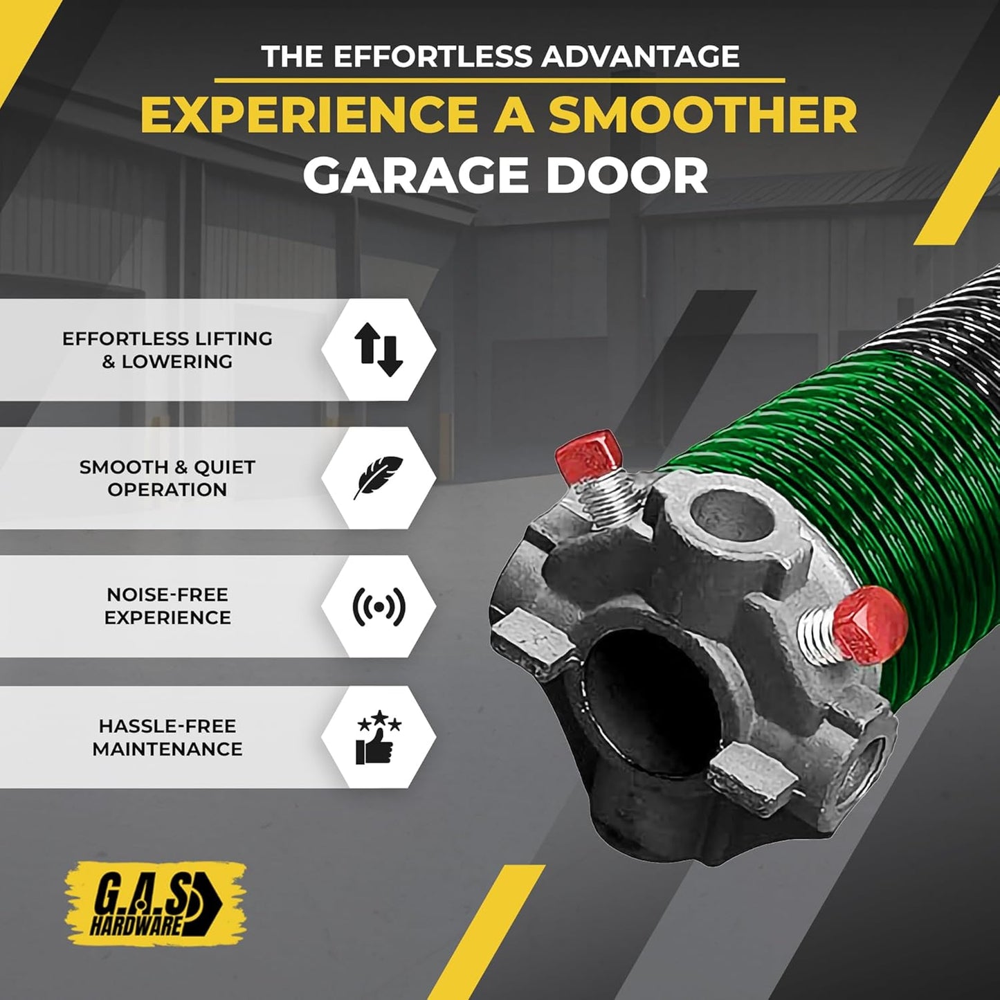 Garage Door Torsion Spring 243x1.75x33 Includes 1” Steel Bearing, Gloves, Manual, and Winding Bars for Right Side of Garage Door Precision E-Coating 5-Year Warranty Min. 30,000 Cycles (Black Cone)