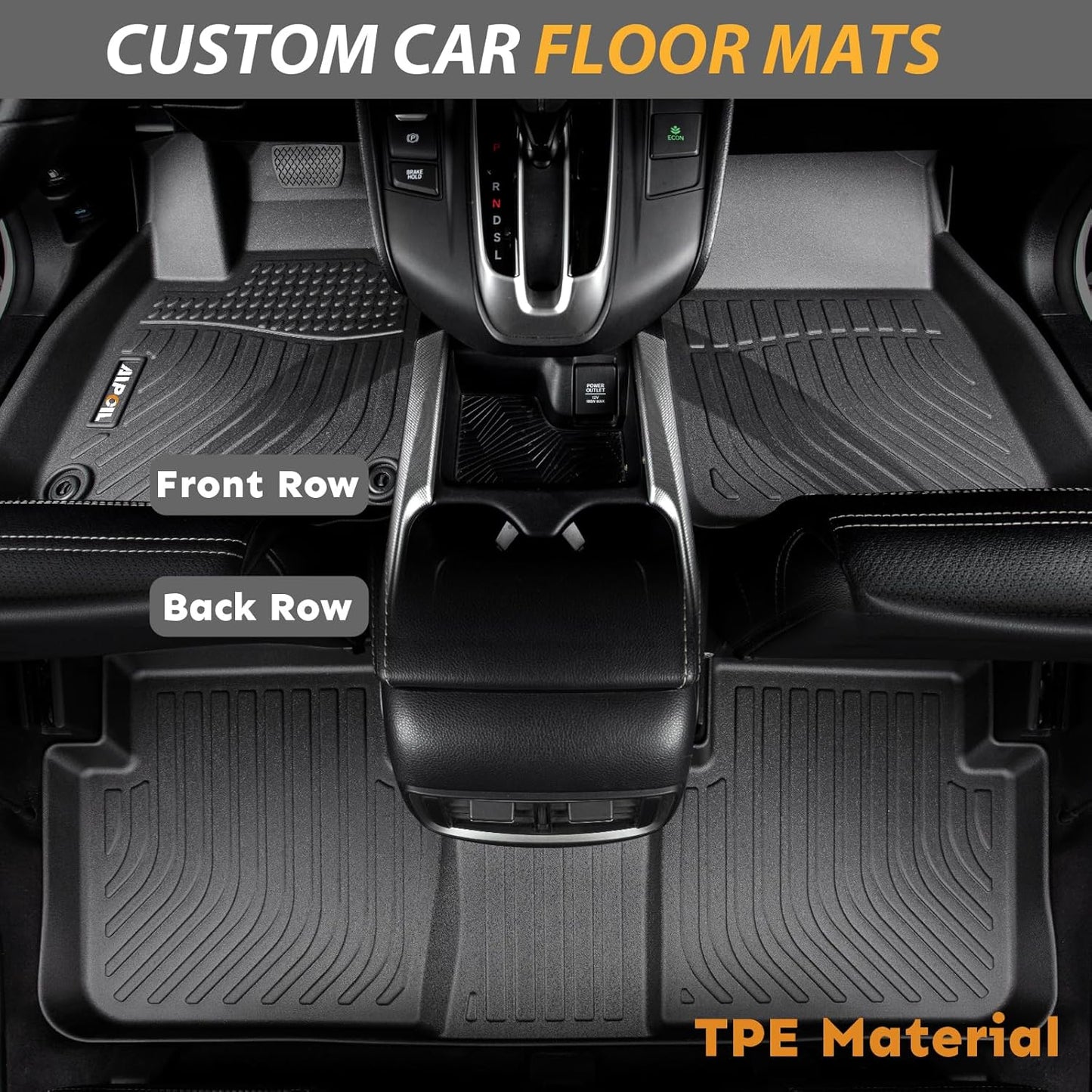 AIPOIL® Floor Mats & Cargo Liner Set for 2019-2025 Acura RDX All Weather Protection TPE Anti-Slip Automotive Full Set Custom Car Mats Accessories - Black