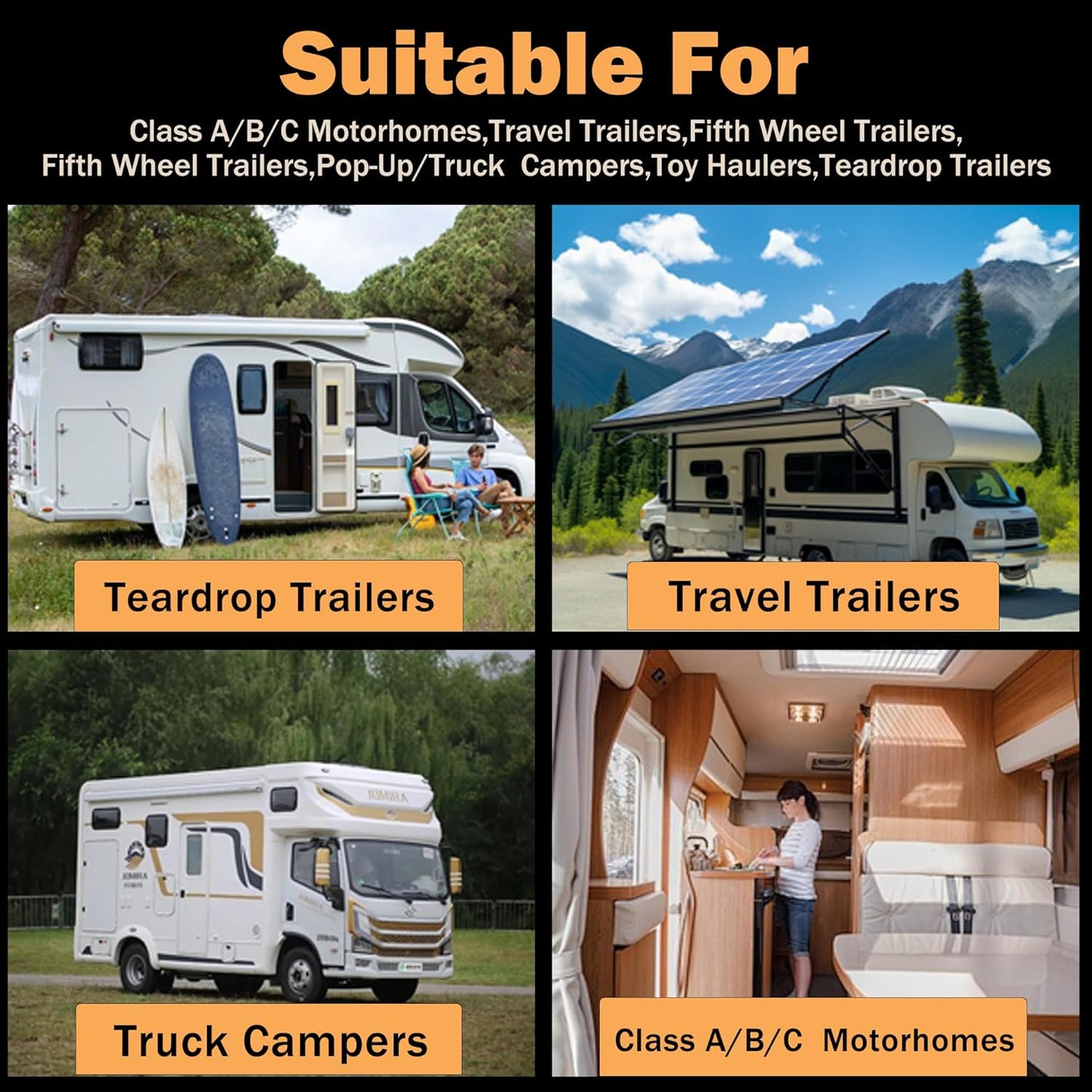 4 Pack RV Lights Interior,3 Color RV LED Super Bright Fixture,12V RV Ceiling Dome Light with ON/Off Dimmable Switch Energy Saving Gift Package for RV/Camper/Car/Trailer/Boat