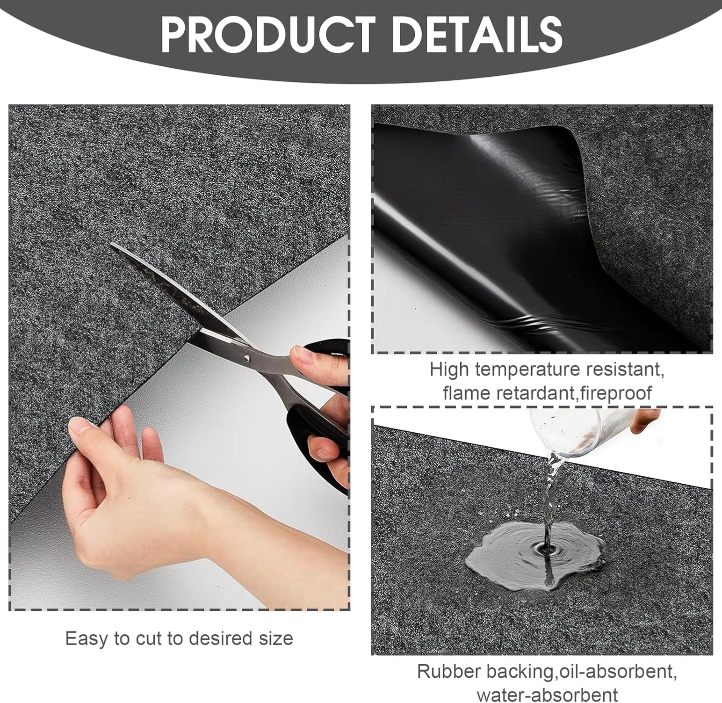 GlowShade Oil Spill Mat, 36 X 60 Inch Garage Floor Mat Under Car, Absorbent Oil Pads Drip Leak Mat with Weather Backing, Reusable, Washable, Non Slip, Protects Floor (1)