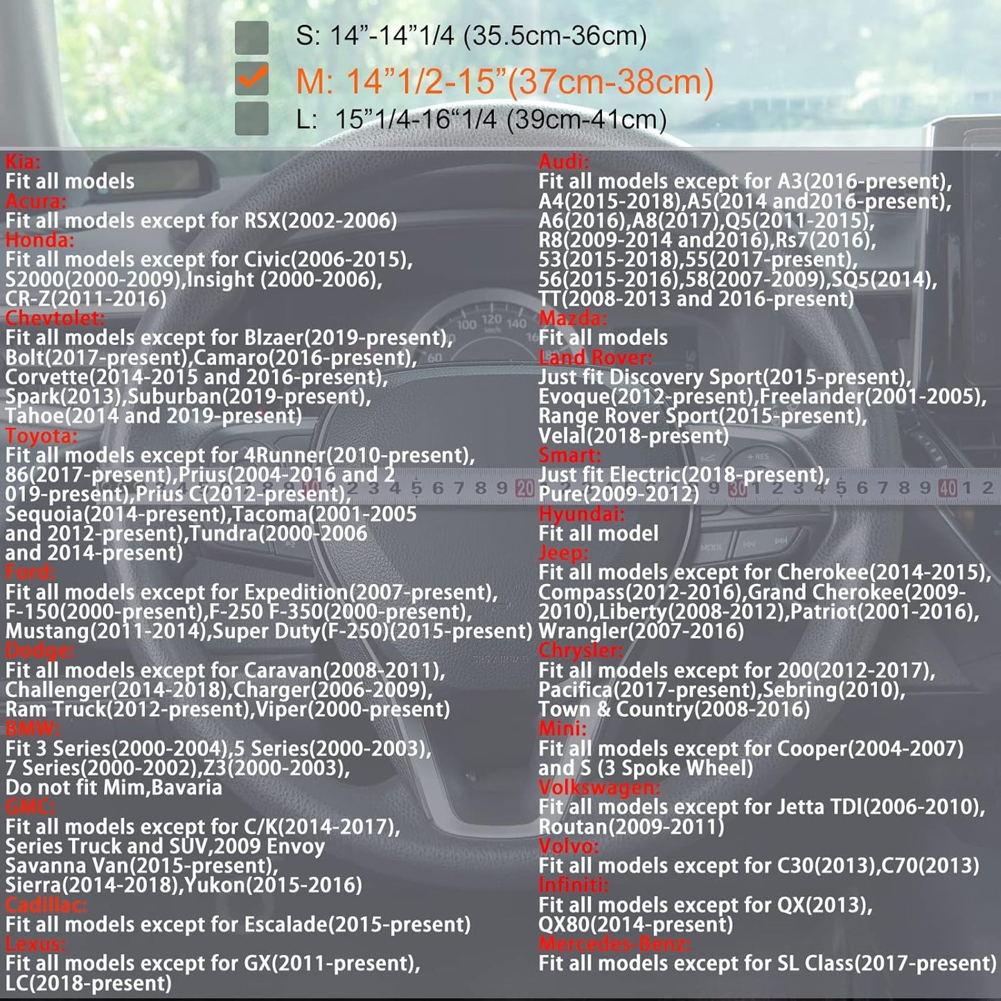 Wood Grain Steering Wheel Cover Car Steering Wheel Covers 14.5-15 inch with Coasters Microfiber Leather Splicing Breathable Anti-Slip Durable Universal Auto Steering Wheel Protective