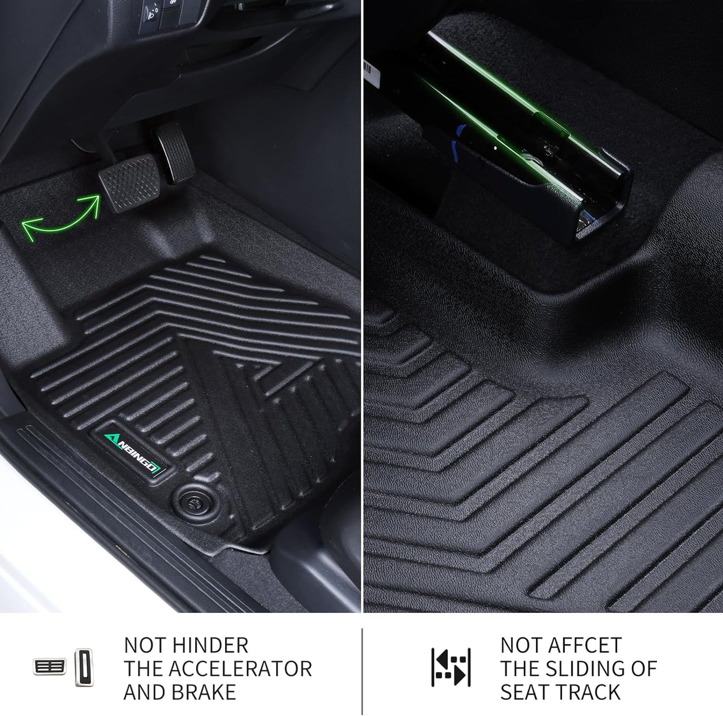 ANBINGO® Floor Mats & Cargo Liner for 2023 2024 2025 2026 CRV (Not Hybrid) for CR-V LX | EX | EX-L, All Weather Protection TPE Automotive Floor Liners (Cargo Tray in Lowest Position)