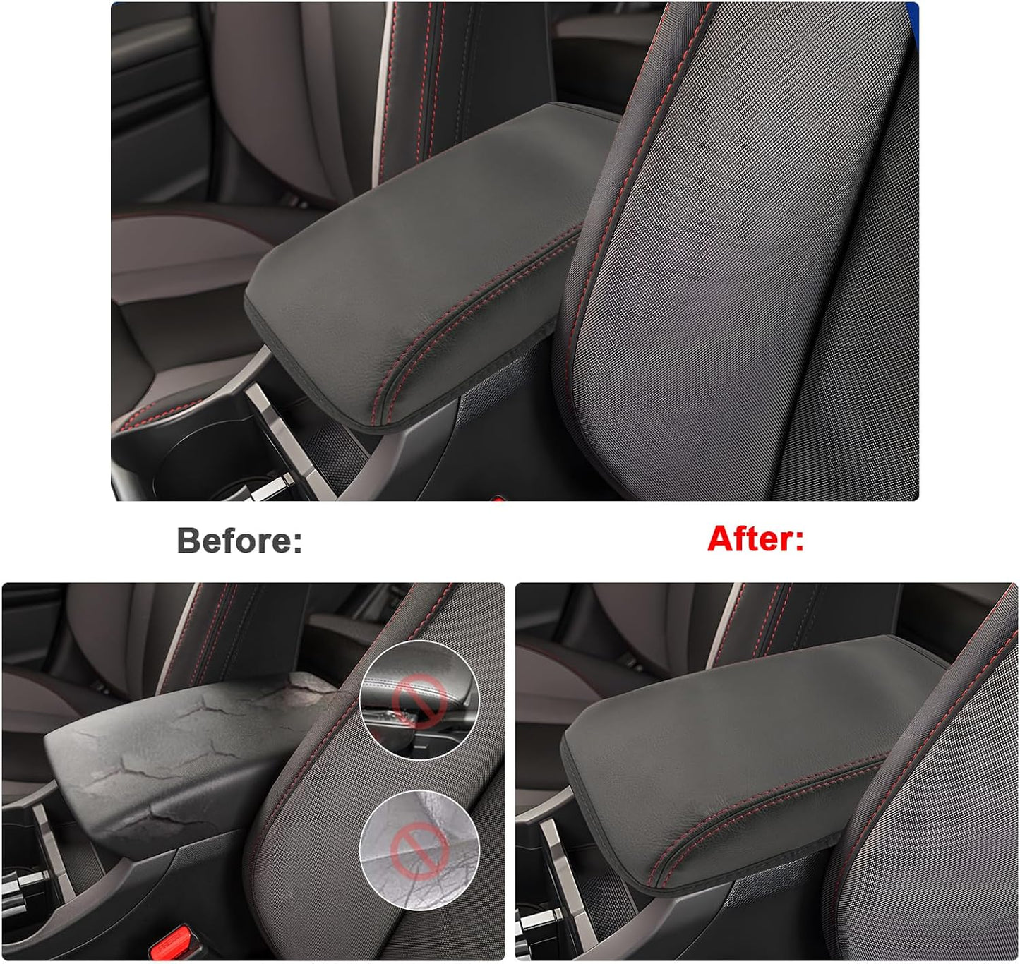 SXCY for 2022-2025 Subaru WRX Armrest Cover [Thin Cover] 2024 2025 WRX Center Console Cover for 2024 2025 Subaru WRX Console Cover 2024 2025 WRX Accessories [6-Speed Manual Gearbox Only]