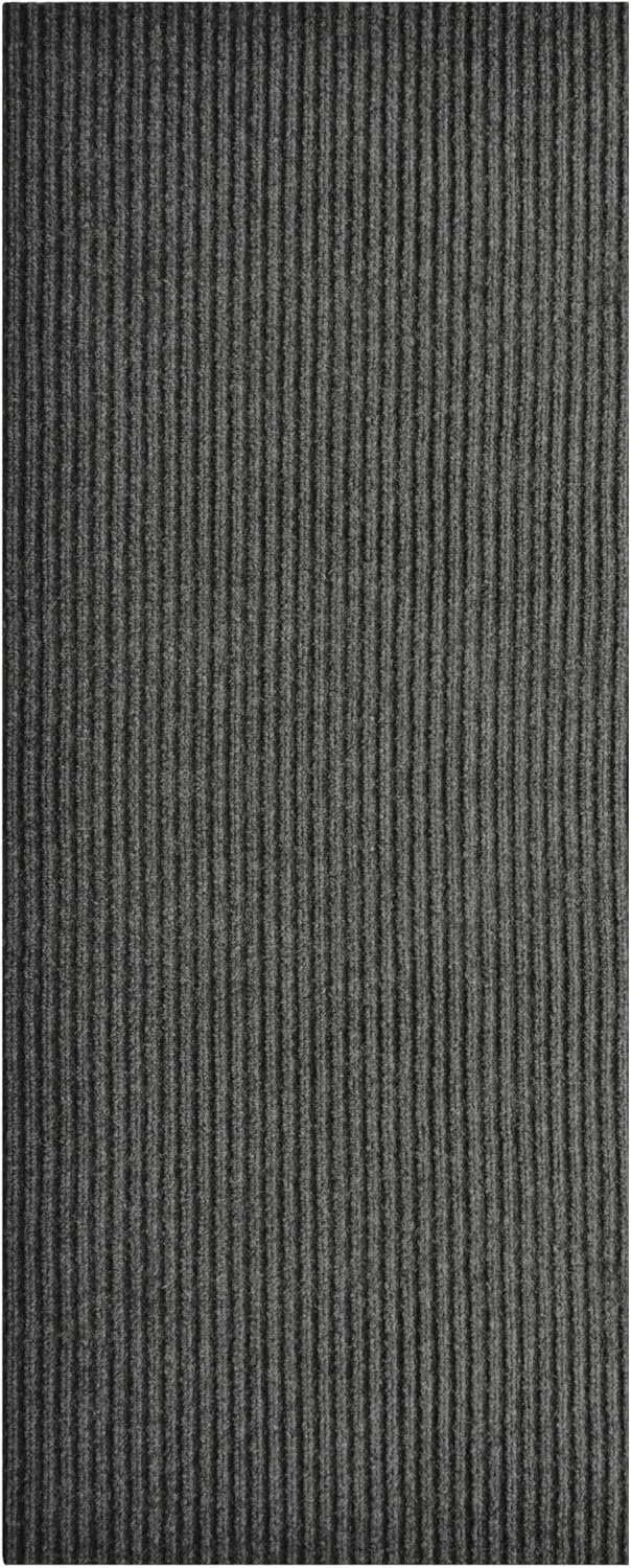 iCustomRug Spartan Weather Warrior Duty Indoor/Outdoor Utility Ribbed in 3ft,4ft,6ft Widths 70 Custom Sizes with Natural Non-Slip Rubber Backing 4'X76' in Charcoal