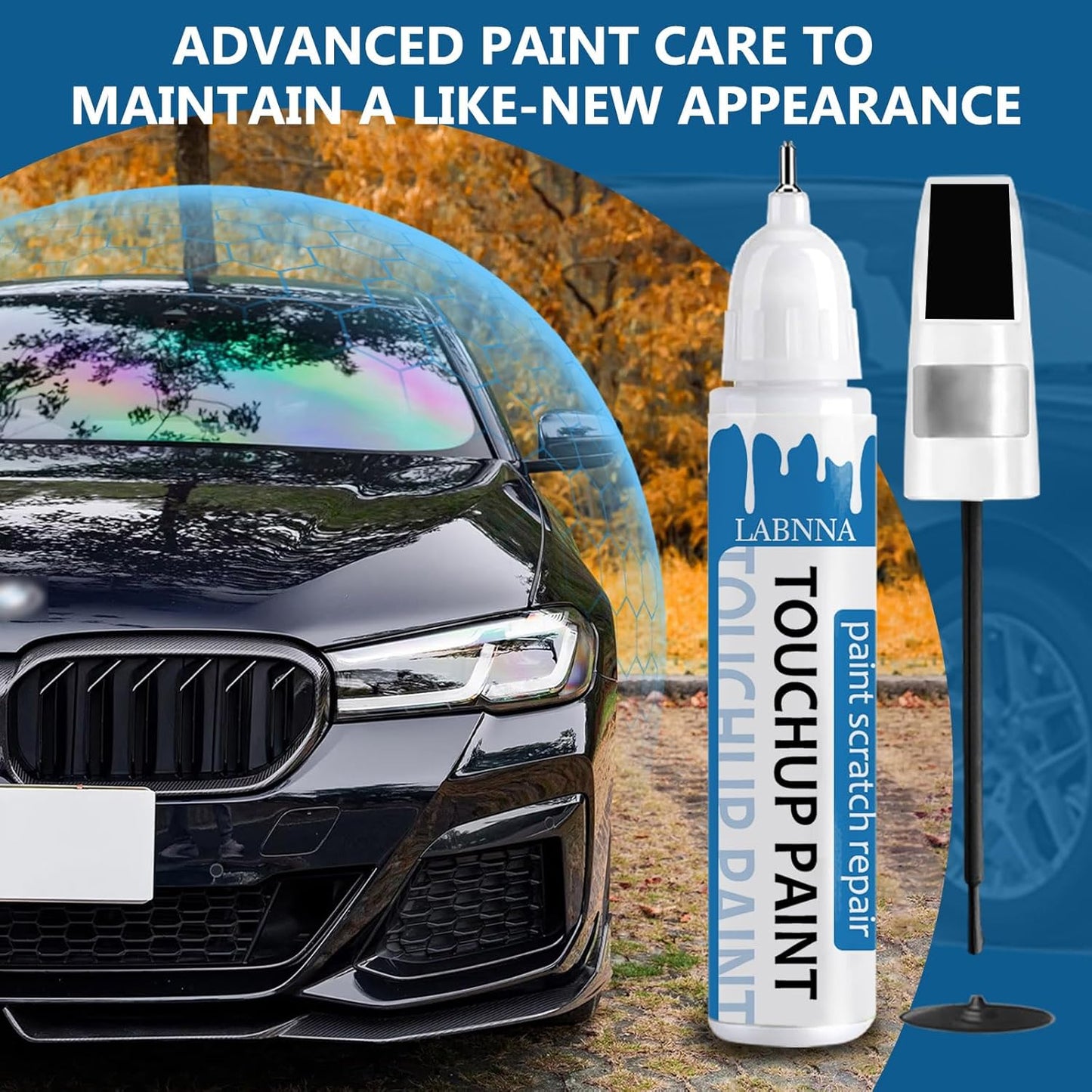 Midnight Black Metallic (218) Touch Up Paint for Toyota-Exact Match 2 in 1 touchup Paint Pen for Chips and Nicks Repair Car Paint Scratch Repair Kit