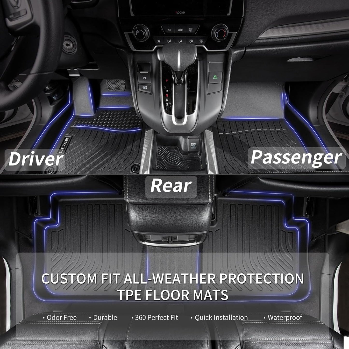 KELCSEECS Floor Mats & Cargo Liner Custom for 2007 2008 2009 2010 2011 Camry(Not Fit Hybrid) All Weather Car Mats Cargo Mat Trunk Mat Camry Floor Mats Trunk Liner Accessories