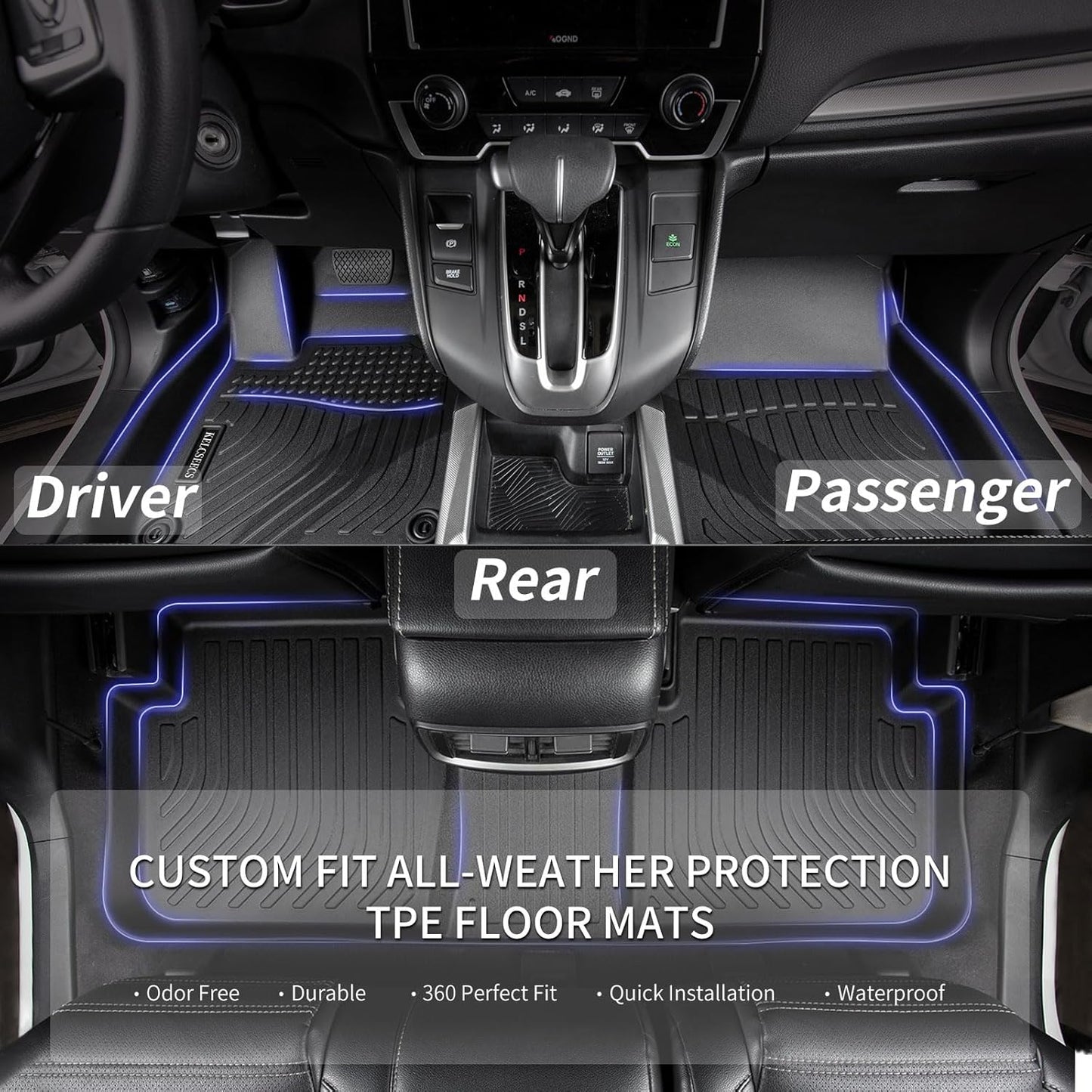 KELCSEECS Floor Mats & Cargo Liner Custom for 2013 2014 2015 2016 2017 2018 2019 Ford Escape & C-max All Weather Car Mats Trunk Mat Floor Liners Ford Escape Floor Mats Accessories