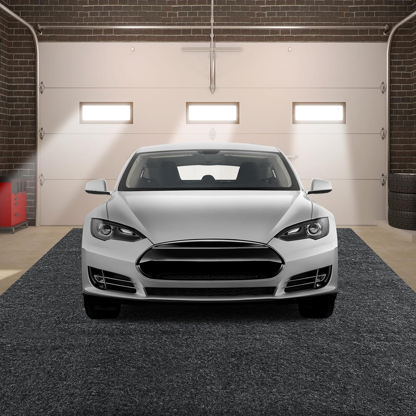 MABOZOO Garage Floor Mat 17x7.4 Ft, Extra Large Garage Carpet Rug, Reusable Absorbent Oil Spill Mat, Washable Parking Flooring Rug for Under Car, Protects from Spills, Drips and Stains