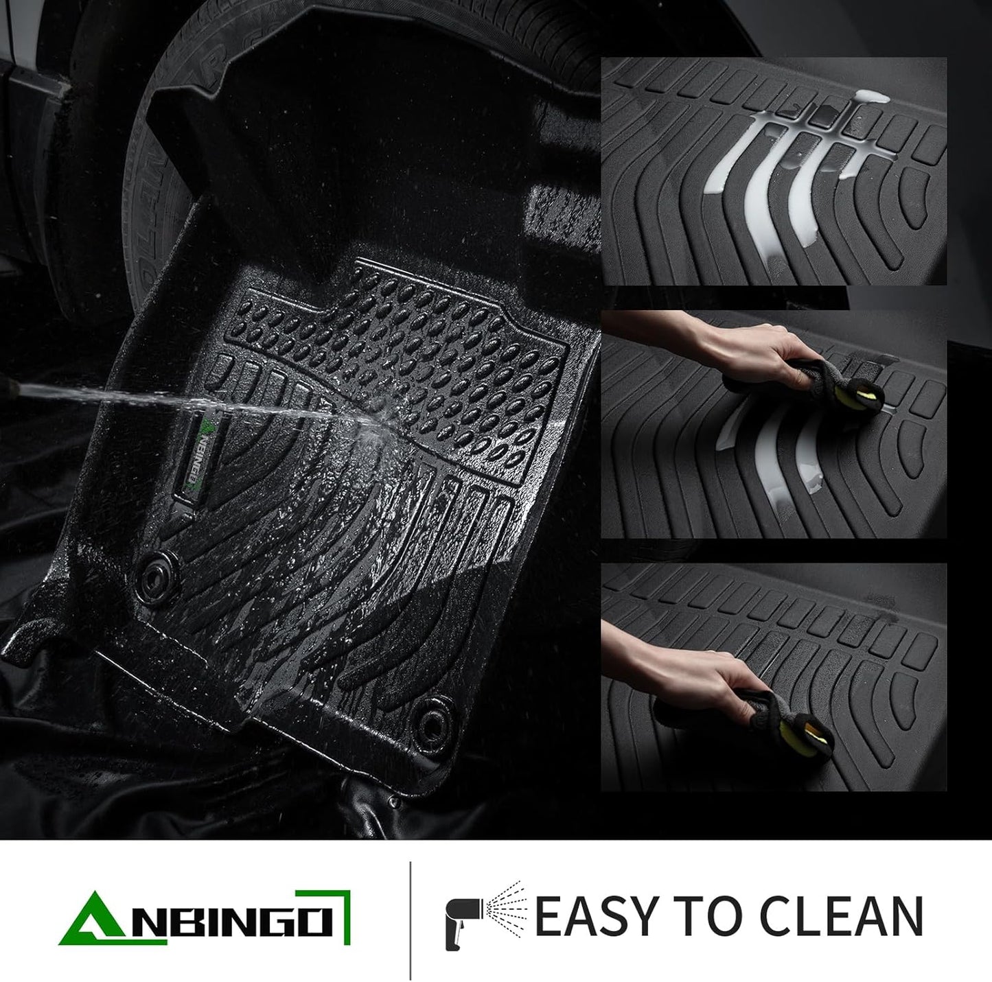 ANBINGO®Floor Mats Fit for Ford Escape Hybrid 2020-2025 All Weather Floor Mats Set Custom for Escape Hybrid Full Set Floor Liners for Escape Hybrid Accessories Black
