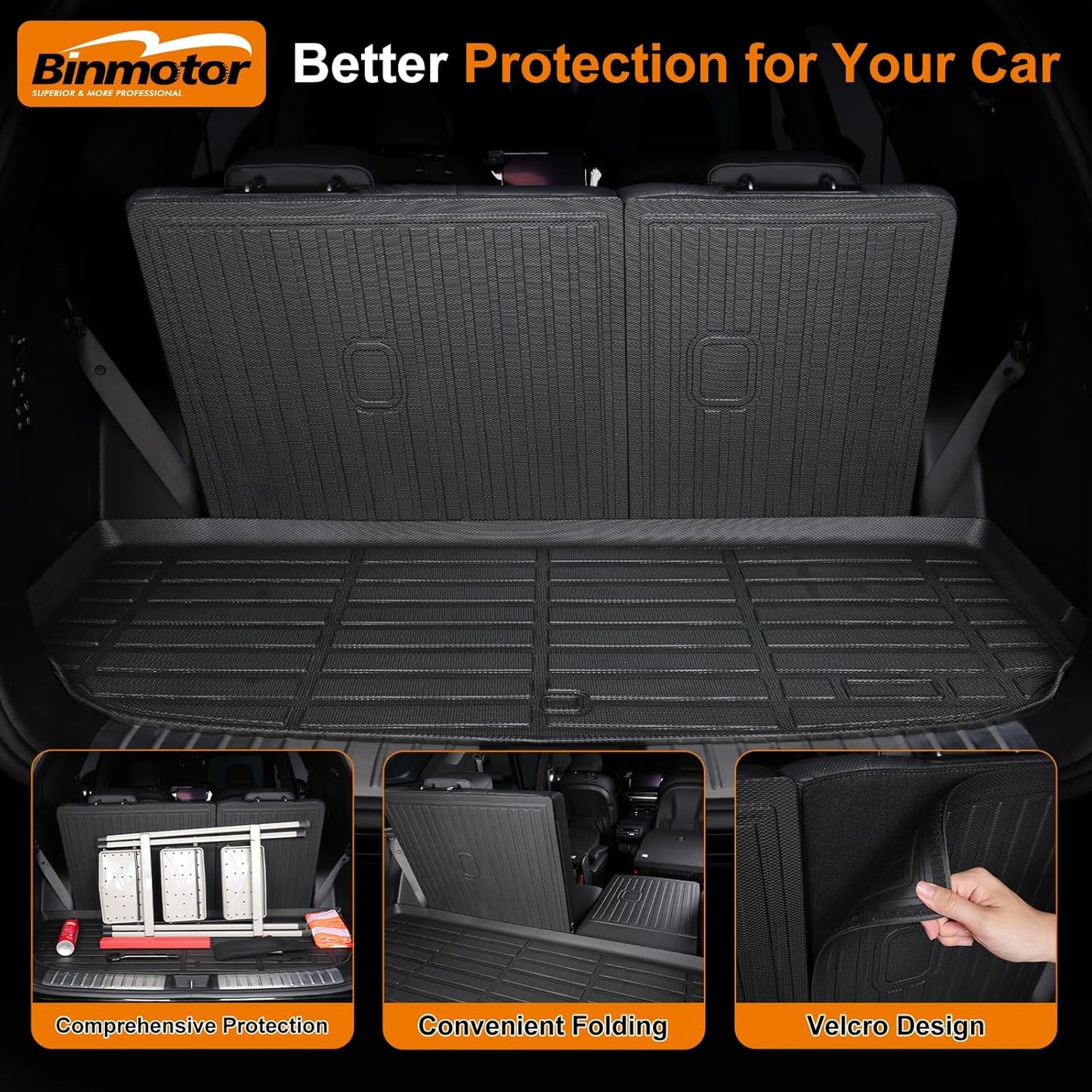 Binmotor-Floor Mats & Cargo Liner & Back Seat Protector Mats for Subaru Crosstrek 2024-2025, for Subaru Impreza 2024-2025, All Weather Car Mats for Crosstrek Accessories-Black