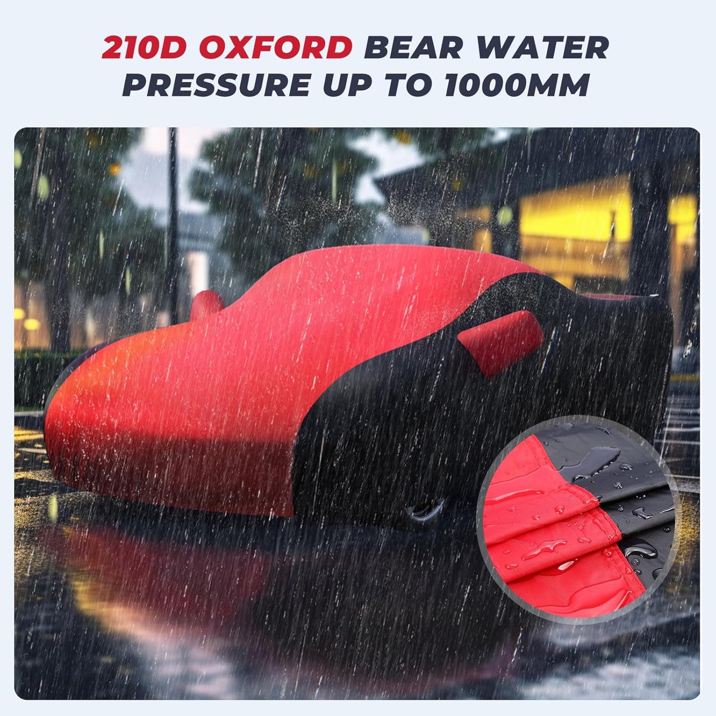 KAKIT Waterproof Car Cover Custom Fit for 2020-2022 C8 Stingray, UV Resistant Fade-Proof Cover for Chevy Corvette, Indoor & Outdoor Use (Red & Black Combo)