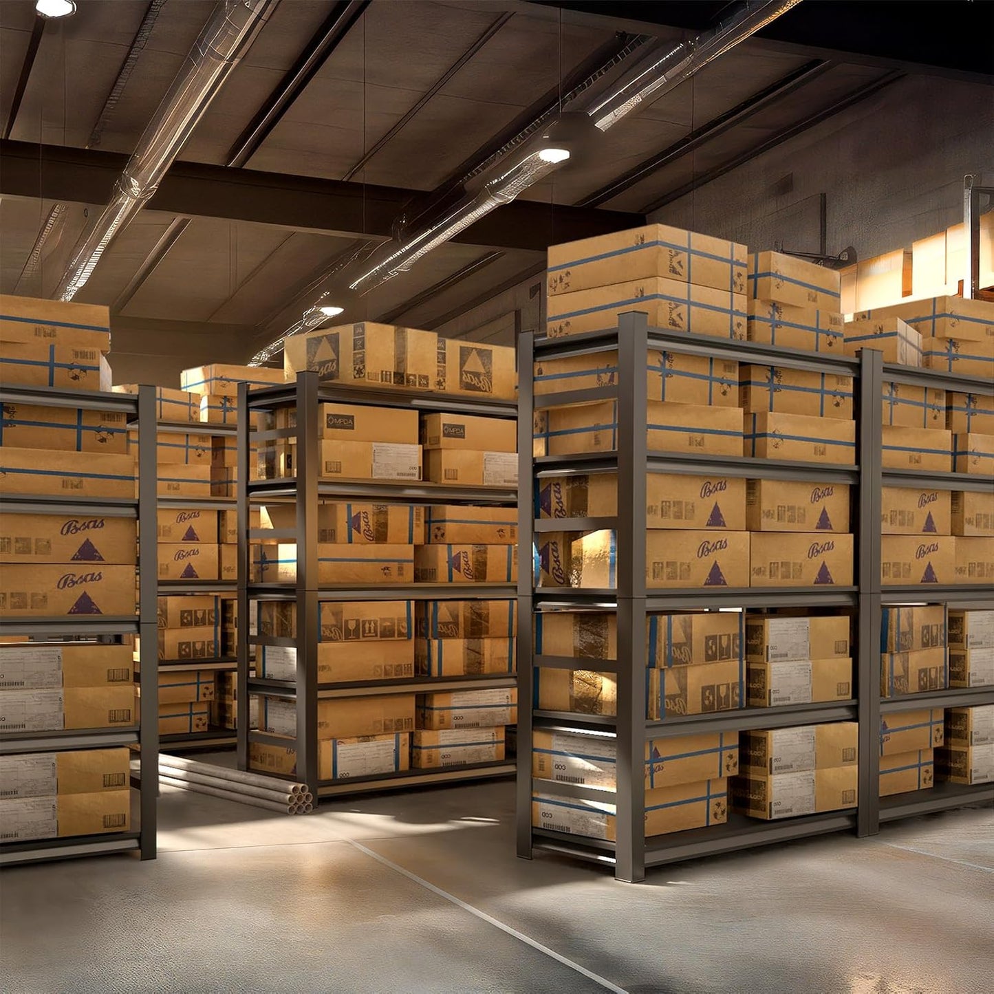 63" H Garage Shelving 3000LBS Heavy Duty Steel Shelving Units, Adjustable 5 Tier Metal Industrial Garage Storage Shelves for Kitchen,Utility Room and Basement, 31.5''Wx15.87''Dx63''H, Black