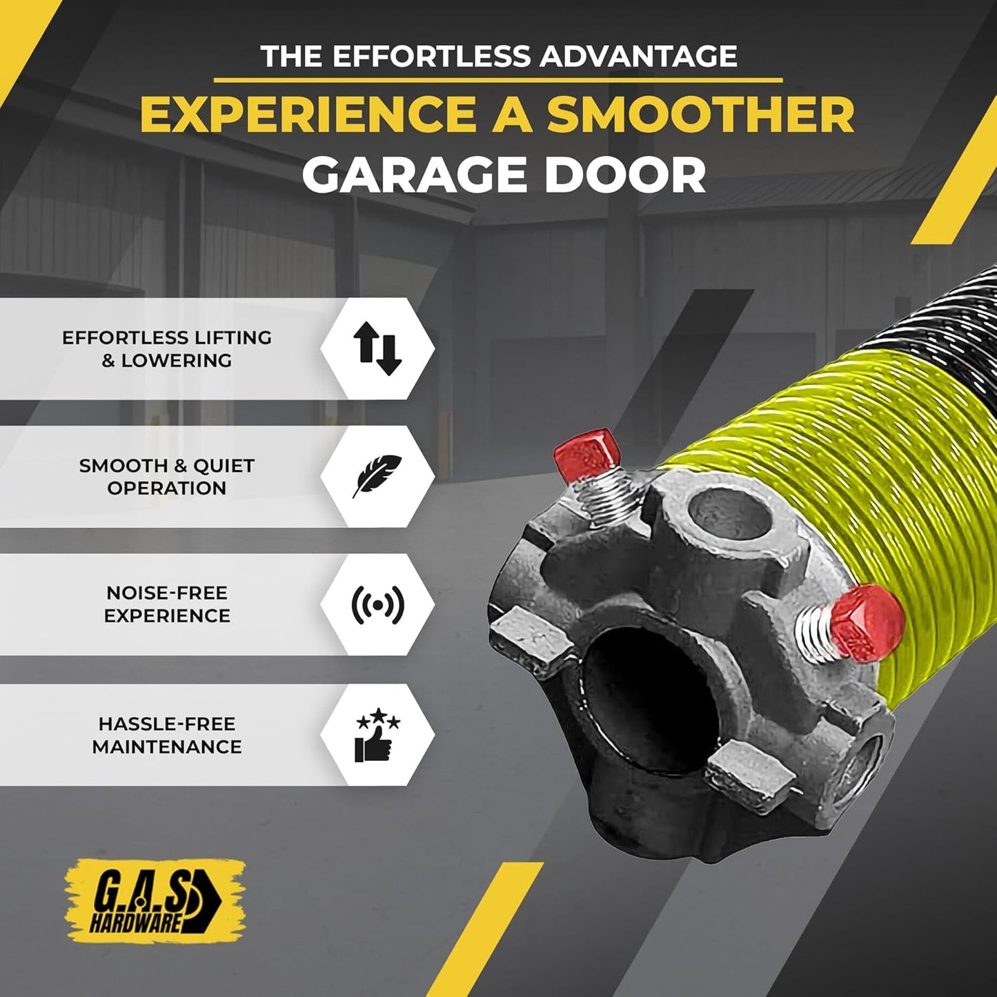 Garage Door Torsion Spring 207x1.75x30 Includes 1” Steel Bearing, Non-Slip Gloves, and Winding Bars for Left and Right Side of Garage Door Precision E-Coating 5-Year Warranty Min. 30,000 Cycles (Pair)