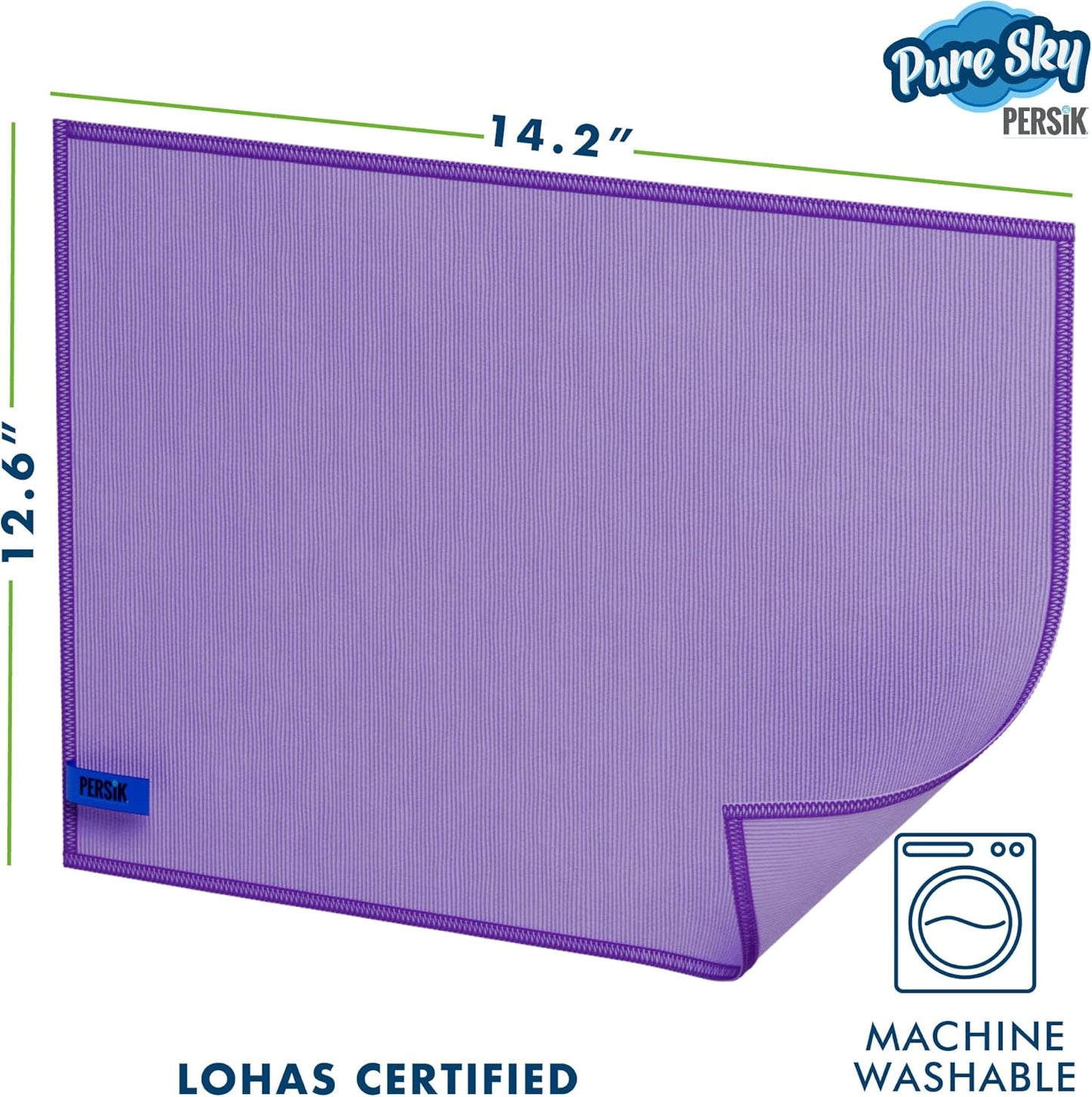 persik Pure-Sky Microfiber Cleaning Cloth - JUST ADD Water No Detergents Needed – Streak Free Magic Ultra Microfiber Polishing Towel - for Windows, Glass, Mirror and Screen - Leaves no Wiping Mark
