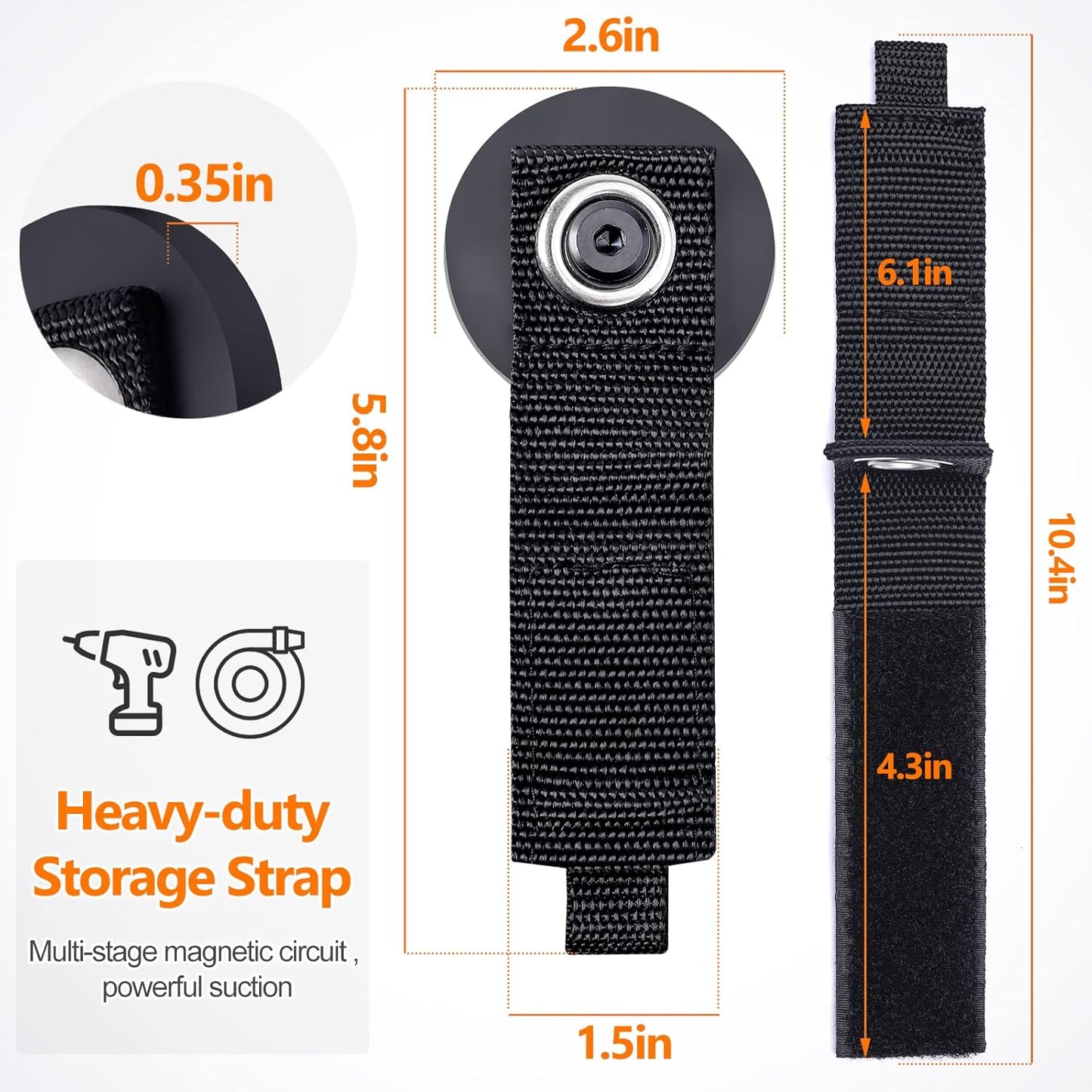 Homde 4pcs Strong Magnetic Hook, Heavy Duty Magnet Tool Holder 2.6 inch for Hanging, Utility Garage Hanger for Hose, Cable, for Garage, Workshop, RV(4 Black)